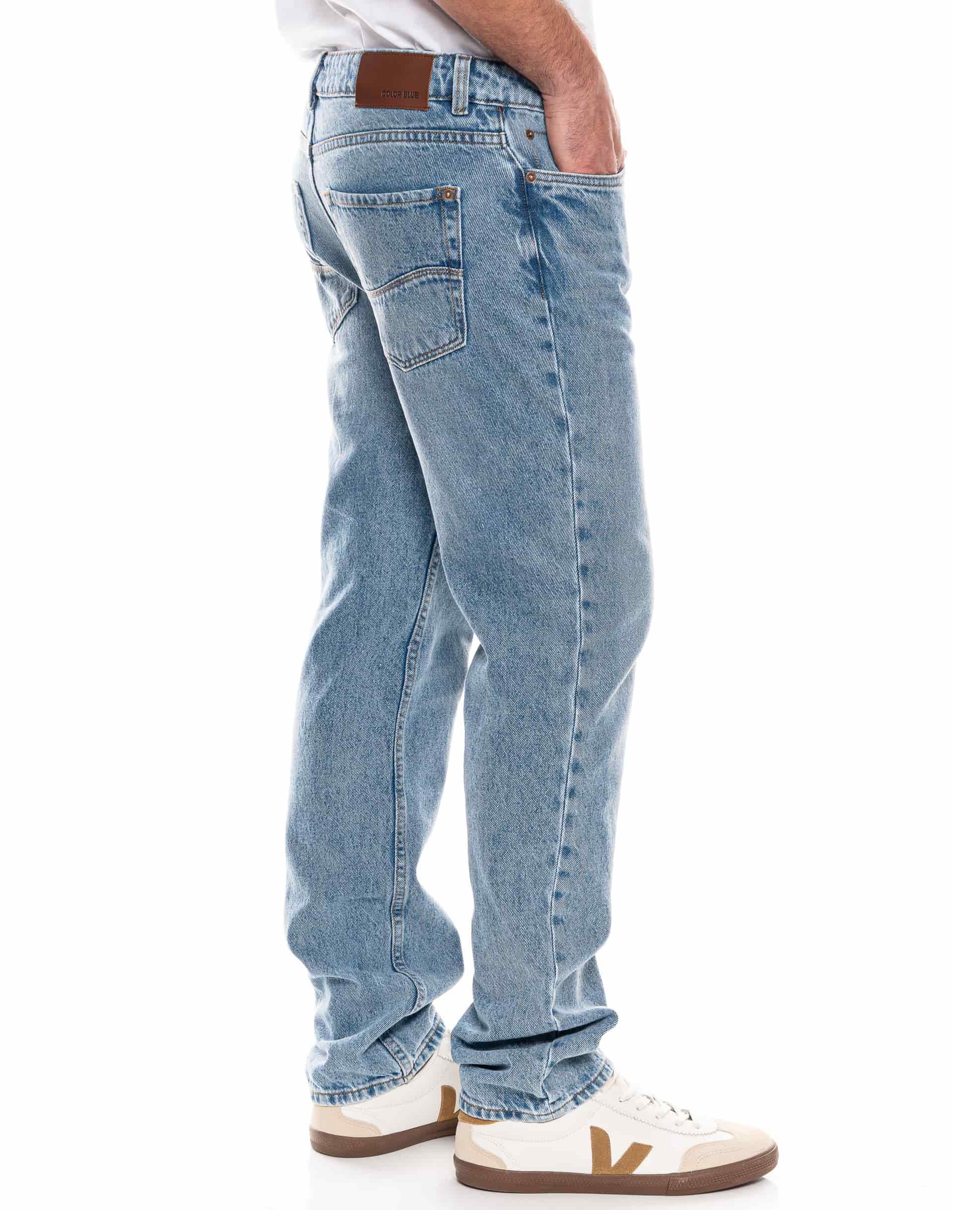 Jeans Regular Fit Tono Medio - miniatura 3