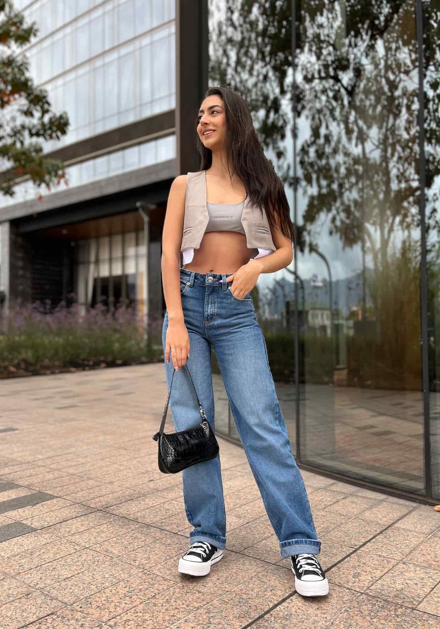 Jeans Straight Leg  Azul Medio - miniatura 1
