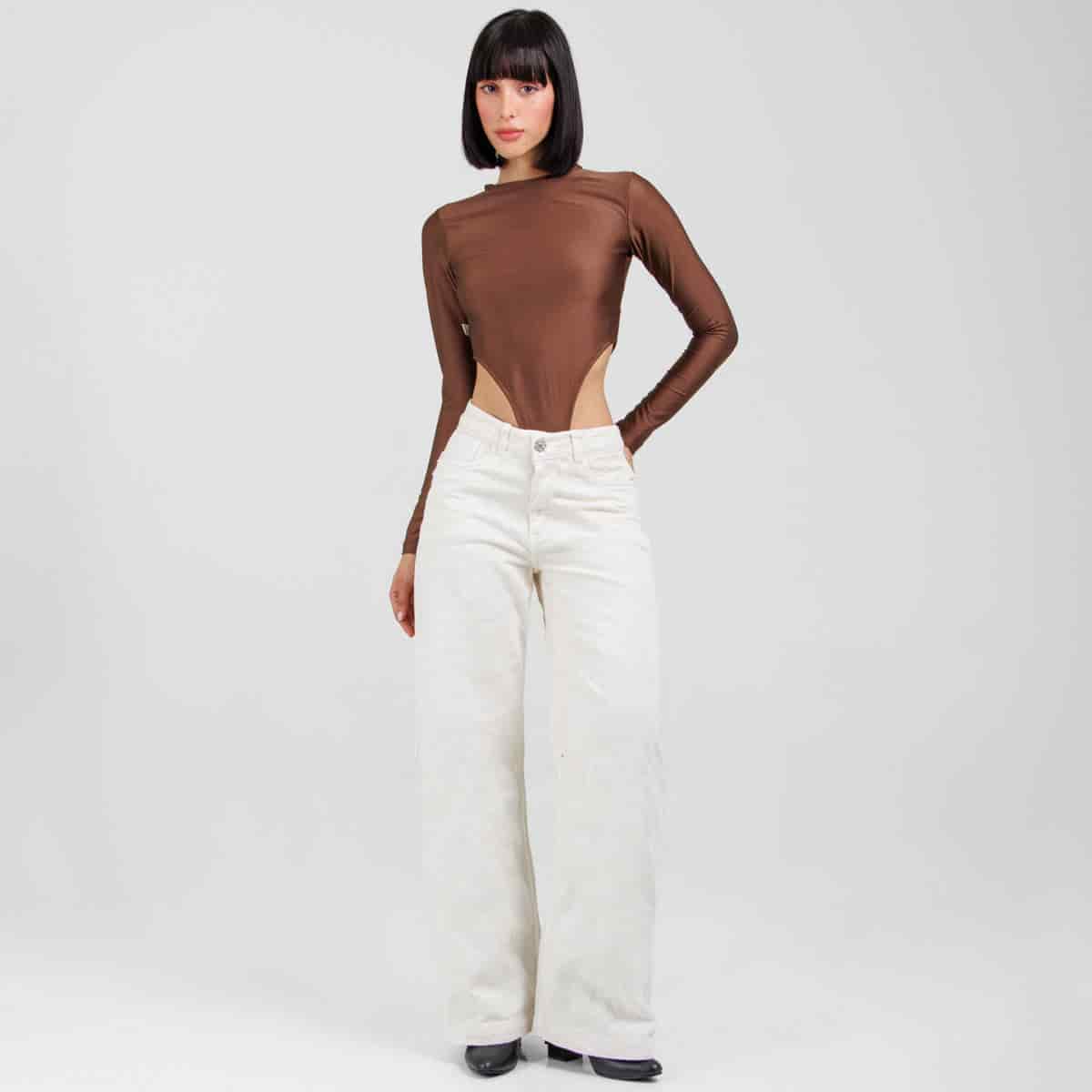 Jean Wide Leg Marfil Ax-3107 Rigido Premium - miniatura 1