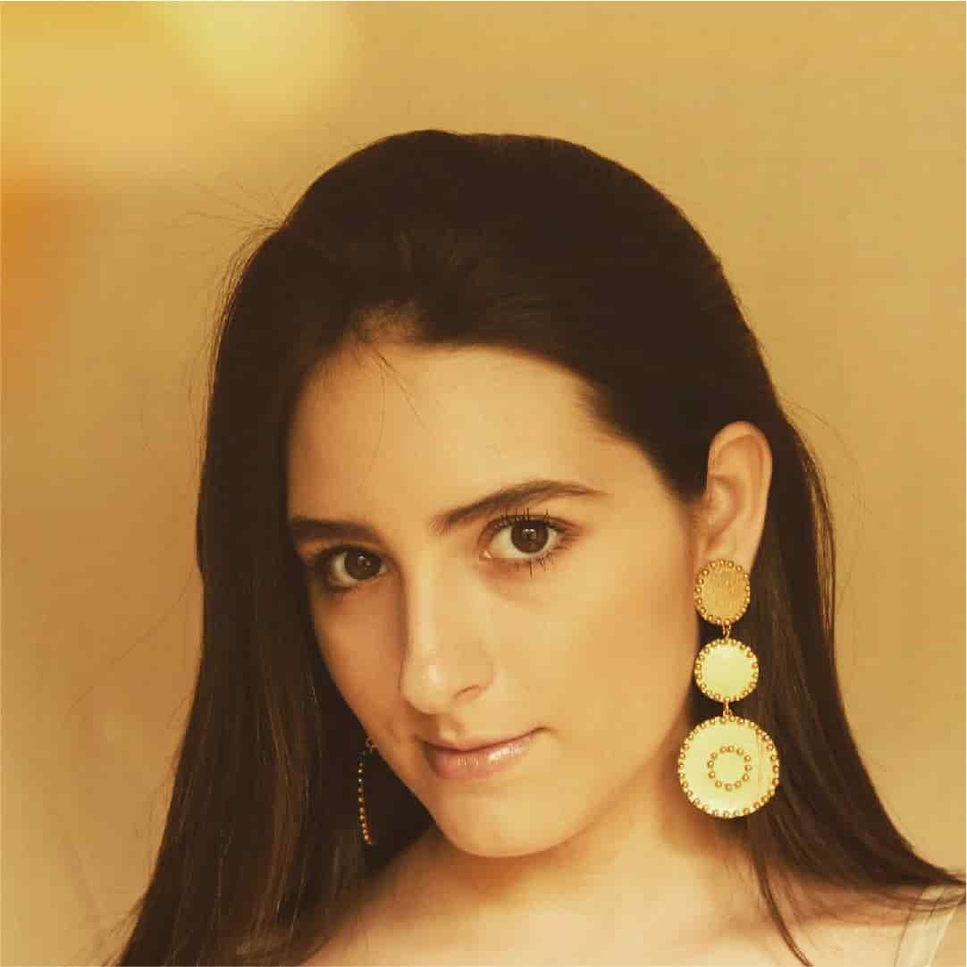 Aretes con 2 círculos y medallón precolombino - miniatura 4