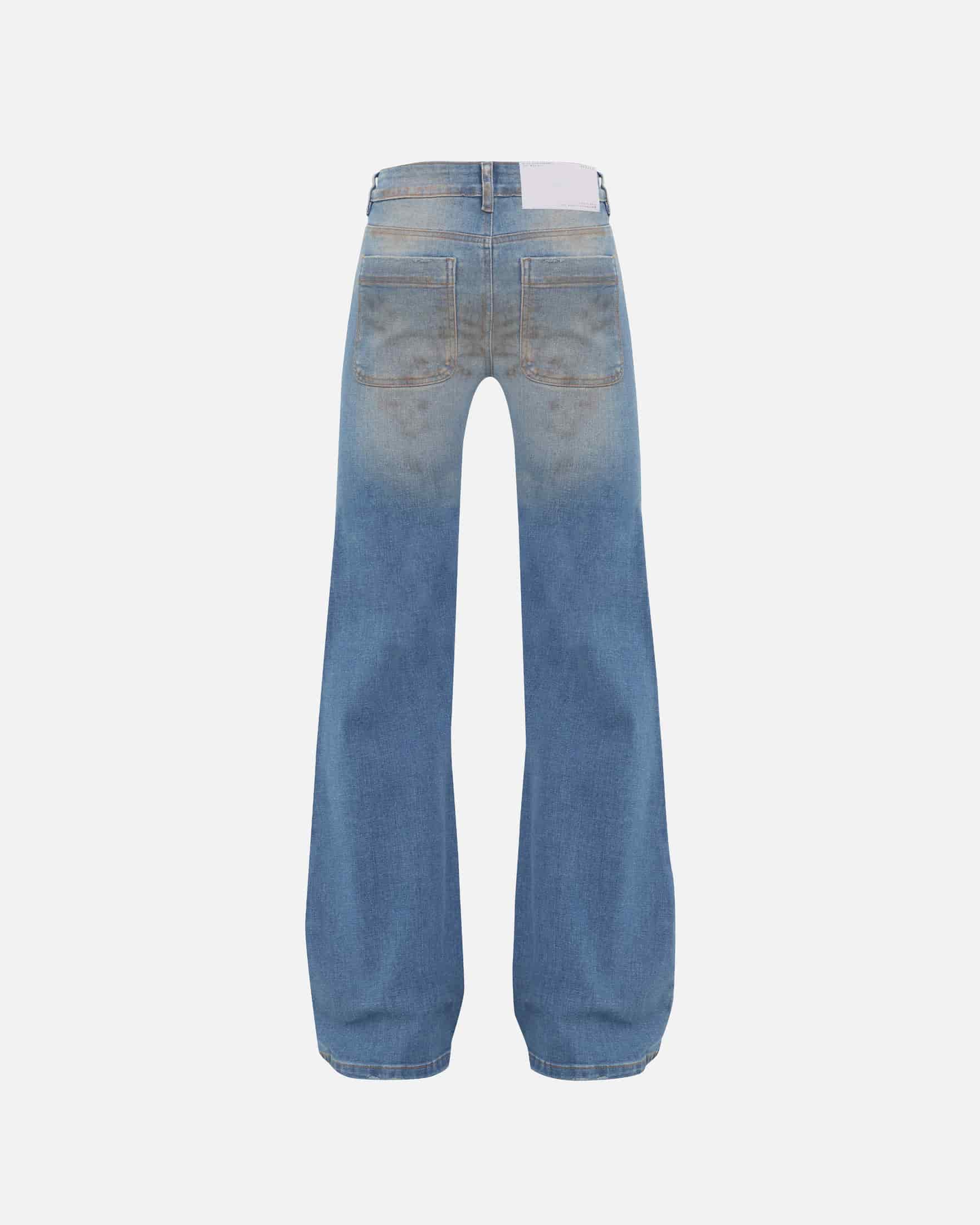 W Stardust Undgld Studio Flare Jeans Mechanic Blue - miniatura 3