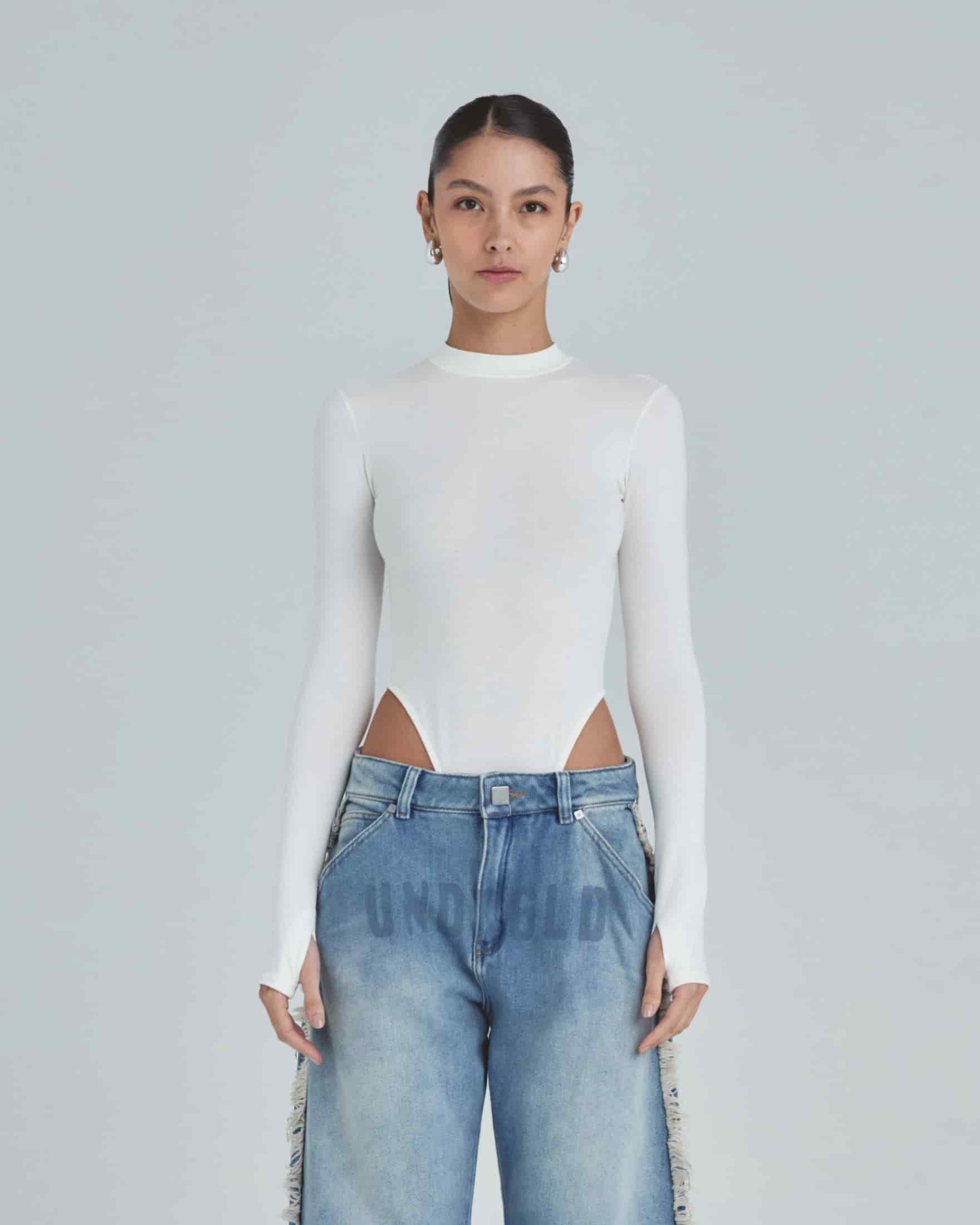 Line Undergold Studio Turtleneck Bodysuit White - miniatura 2