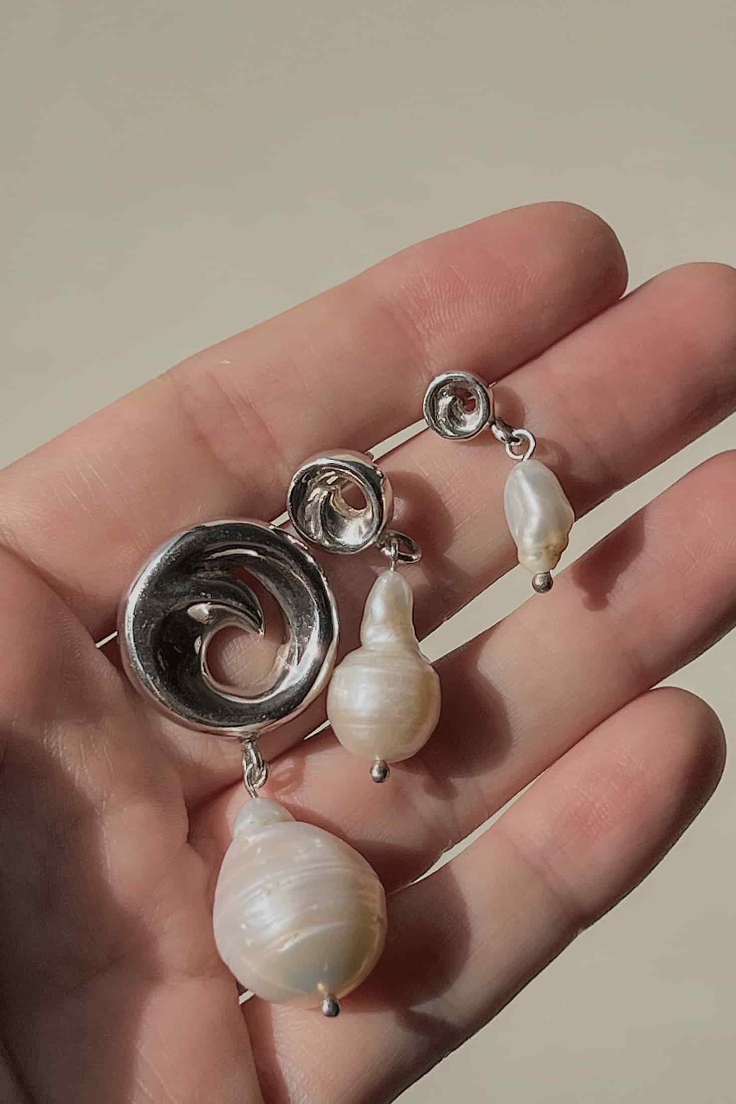 Aretes Rollitos Mini Perla - miniatura 4