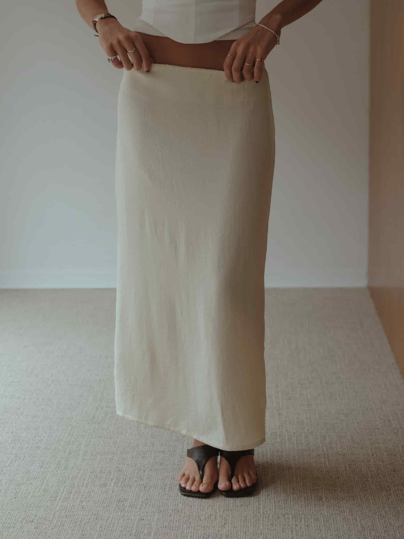 SOFT LONG SKIRT - VANILLA - miniatura 5