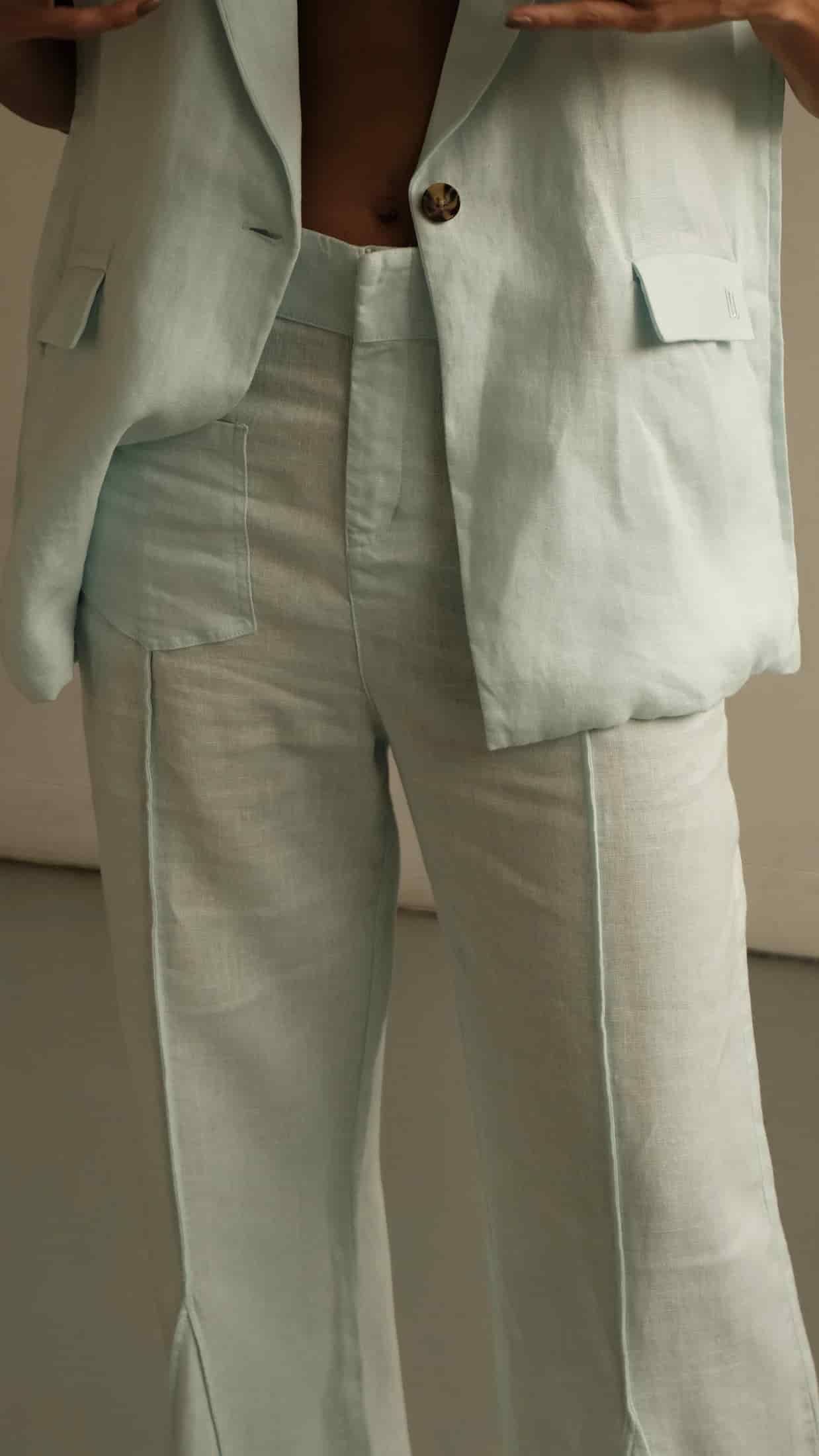 Pantalón Aire de lino | Azul claro - miniatura 3
