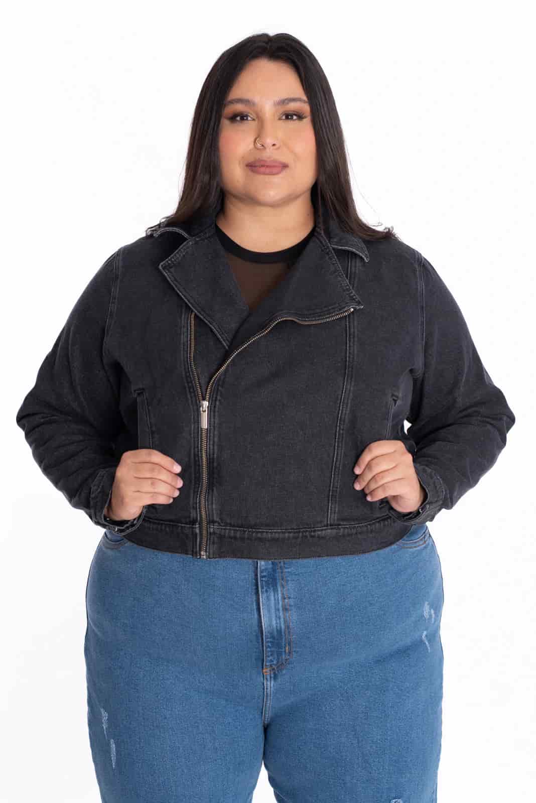 Chaqueta Biker Denim Negro - miniatura 2