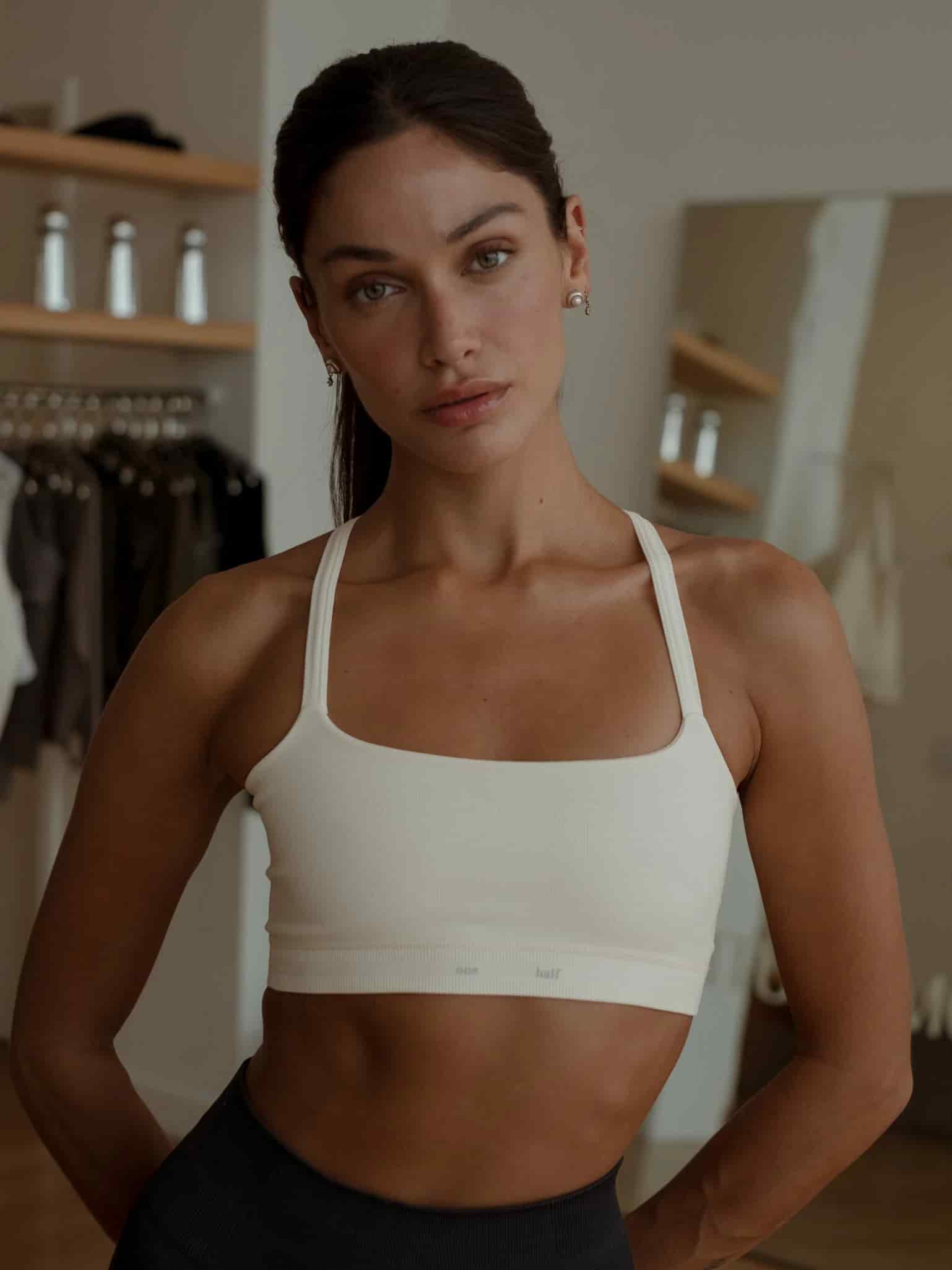 PULSE STRAP SEAMLESS TOP - IVORY - miniatura 1