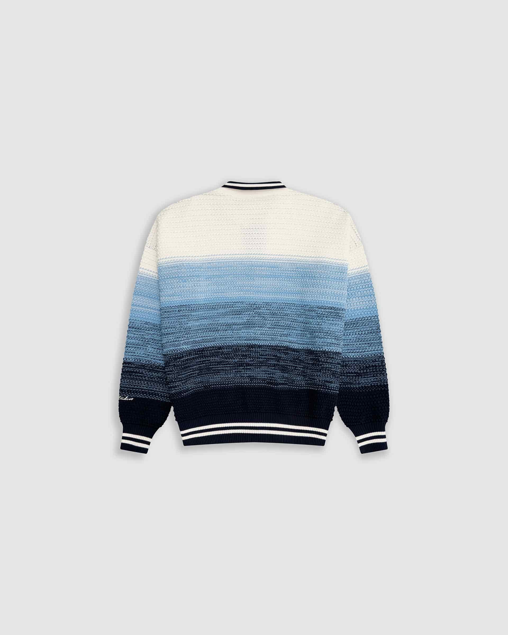 Zip Polo Gradient Knitwear - Azul y Crema - miniatura 5
