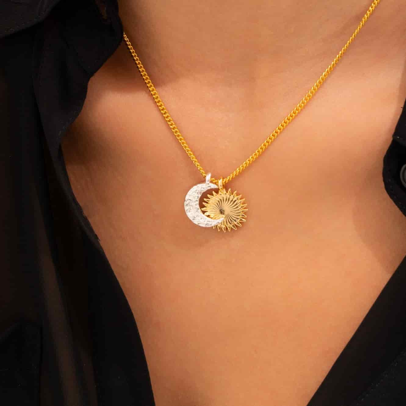 Collar Sol y Luna + Aretes - miniatura 1
