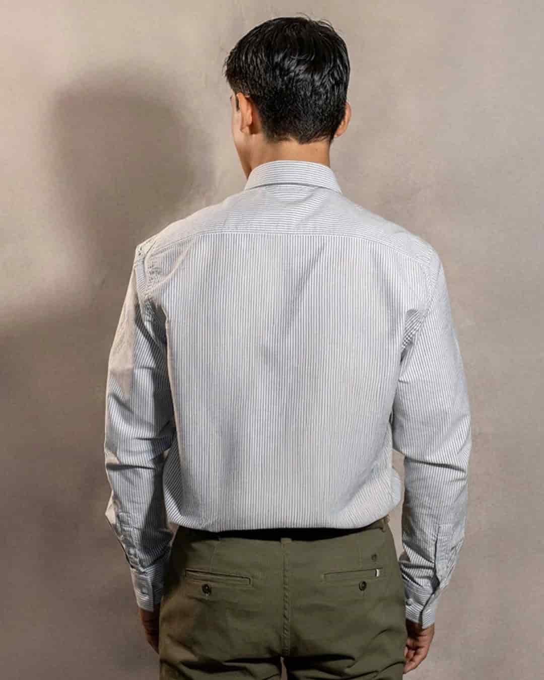 Camisa Antimanchas Oxford Rayas Dark Grey Cornell - miniatura 3
