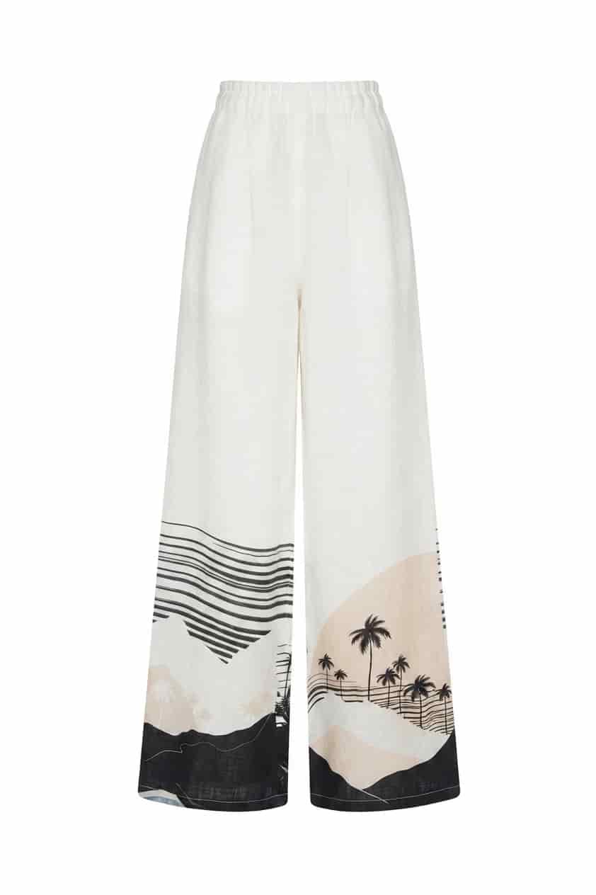 San Benito Linen Pants / Black Tropical Landscape Exclusive - miniatura 1