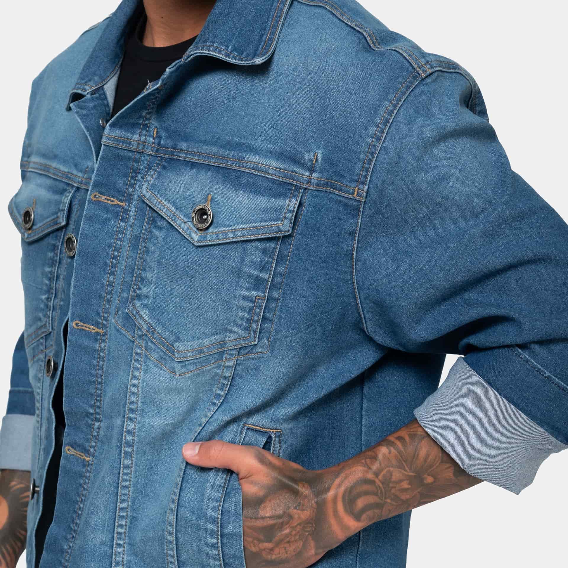 Chaqueta Denim Clásica Azul Medio - miniatura 4