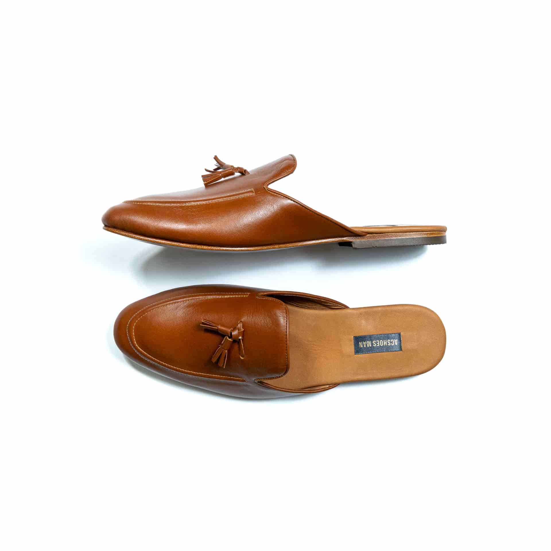 Loafer tassel mules cuero coñac - miniatura 2