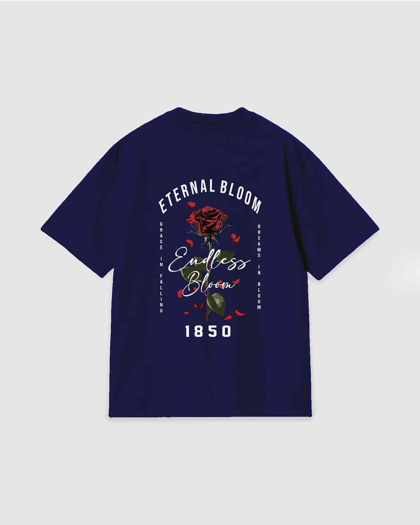Oversized T Shirt Eternal Bloom Blue Navy - miniatura 1