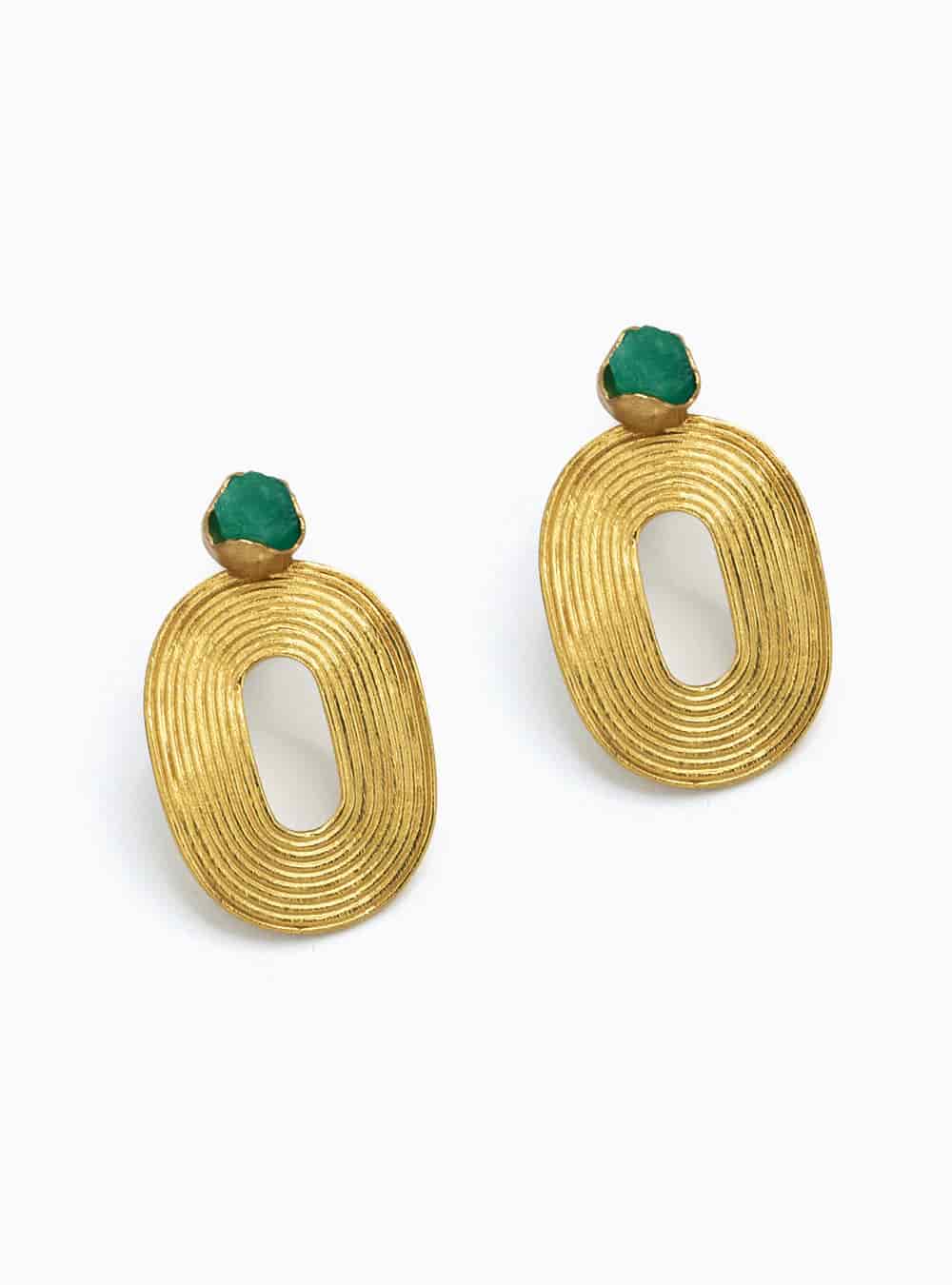 Aretes Front Back Waves Esmeralda - miniatura 1