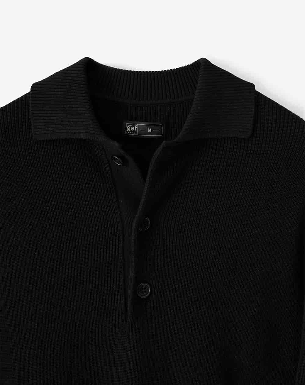 Buzo tipo polo regular negro hombre - miniatura 6
