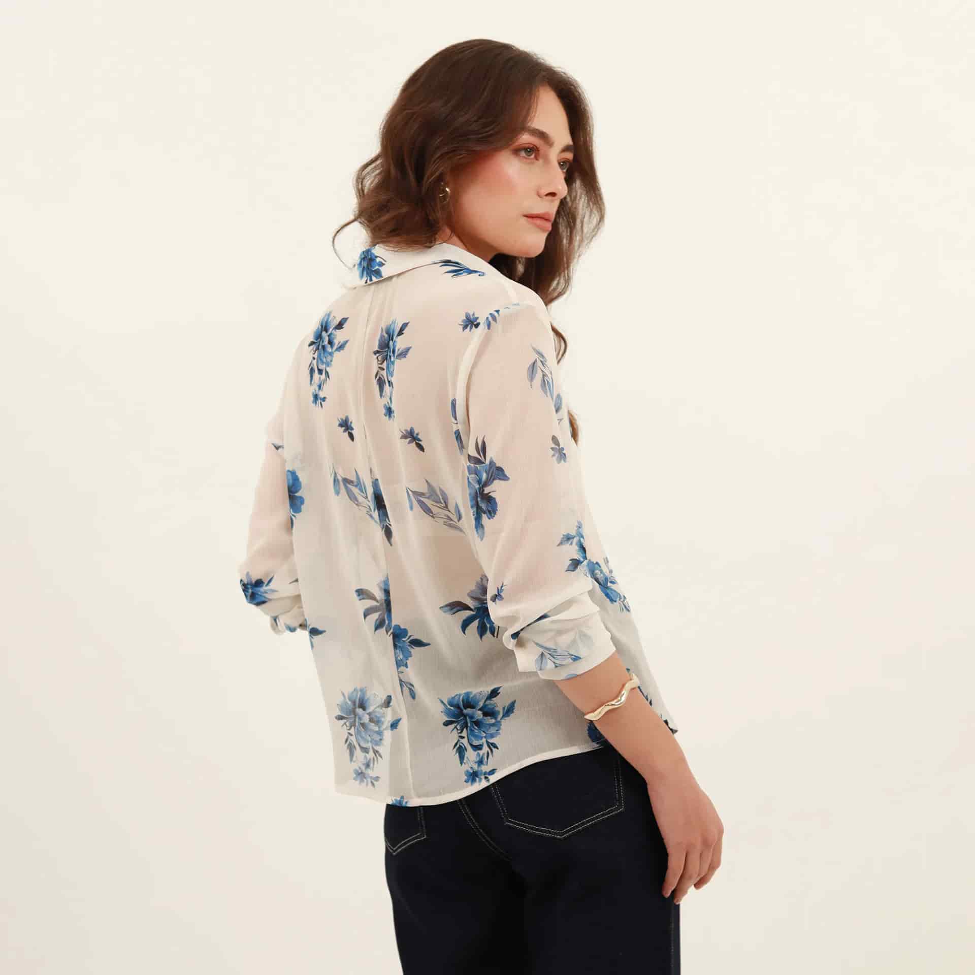 Camisa estampada manga larga - miniatura 7