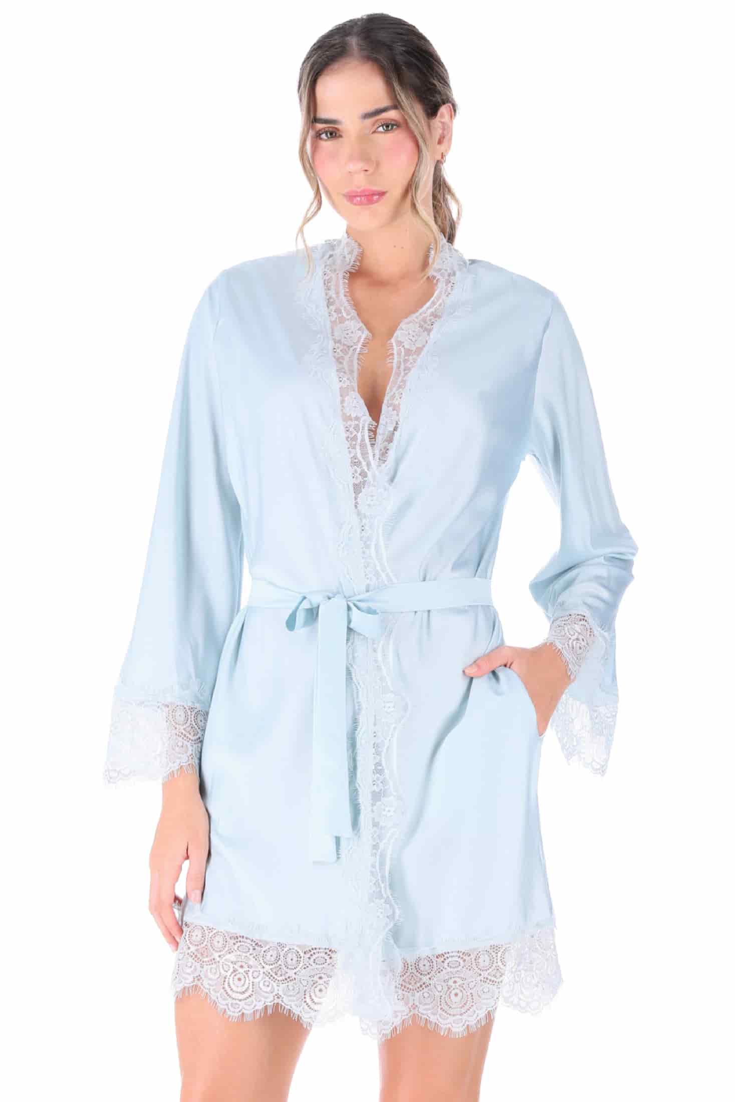 KIMONO NOVIAS ELLIPSE AURA AZUL AZUL CLARO - miniatura 1