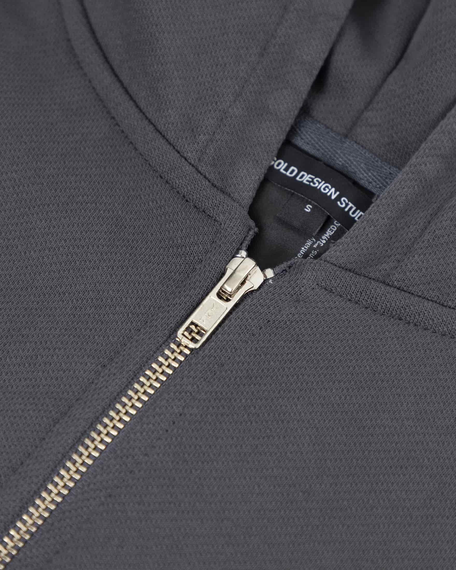 Line Basic Slim Fit Zip Up Cropped Hoodie Dark Gray - miniatura 7