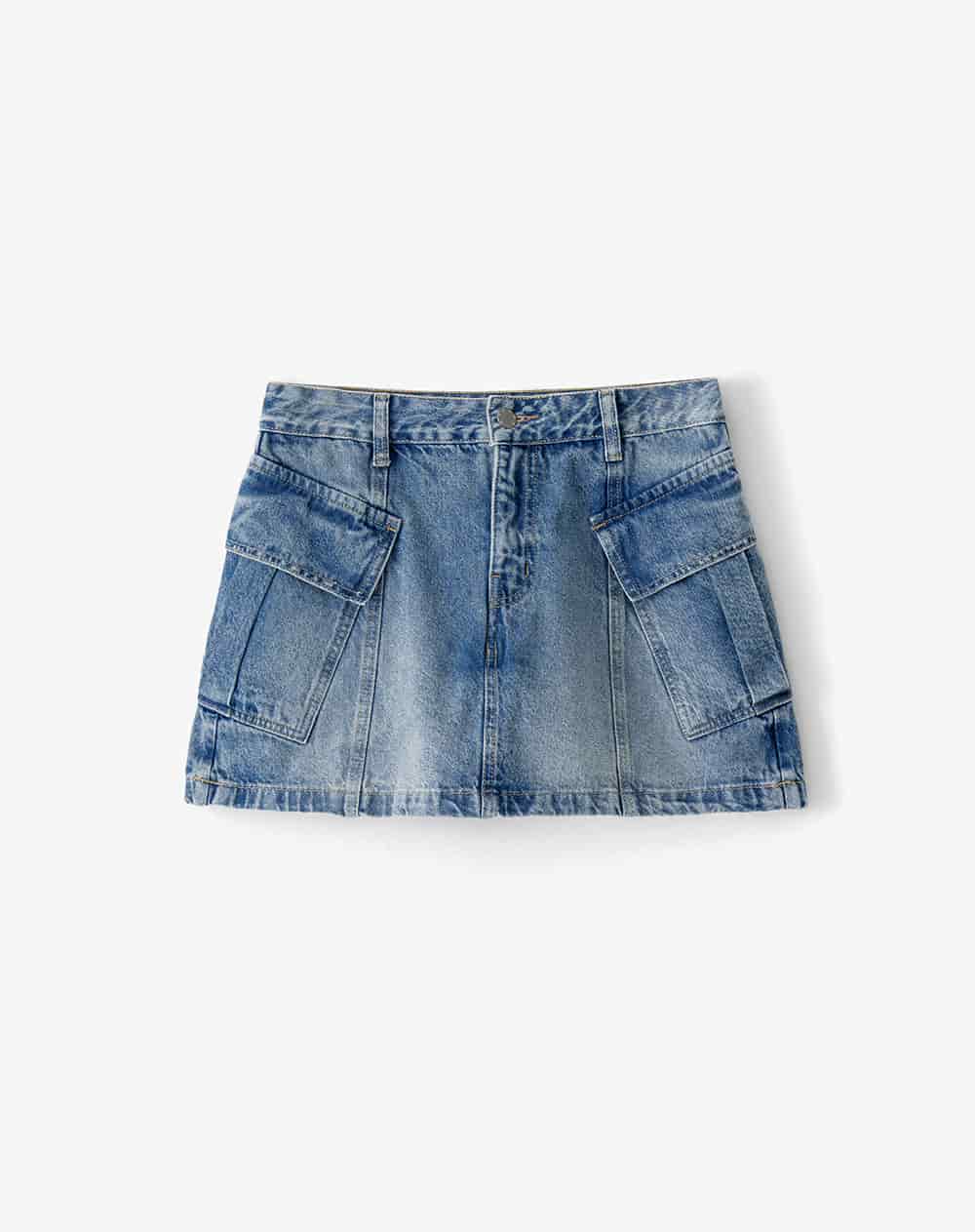 Falda short tiro medio índigo oscuro mujer - miniatura 6