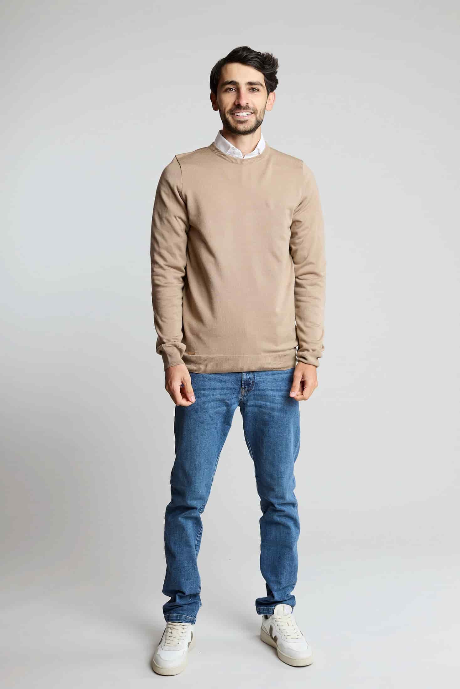 Sueter tejido básico beige - miniatura 4