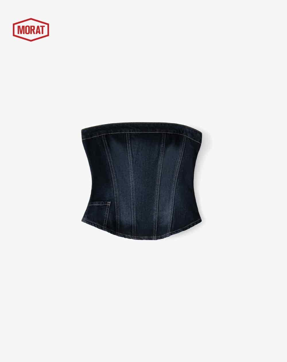 Top strapless denim índigo oscuro mujer GEF | MORAT - miniatura 7