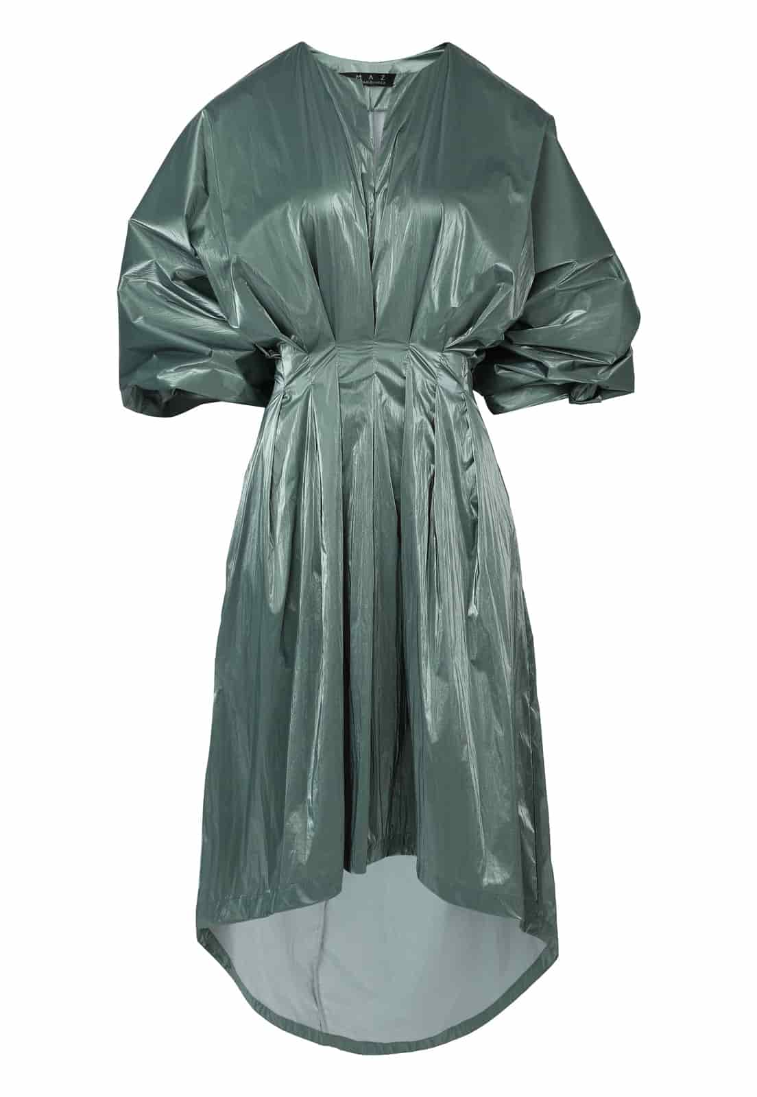 METALLIC PIN TUCK DRESS - miniatura 1