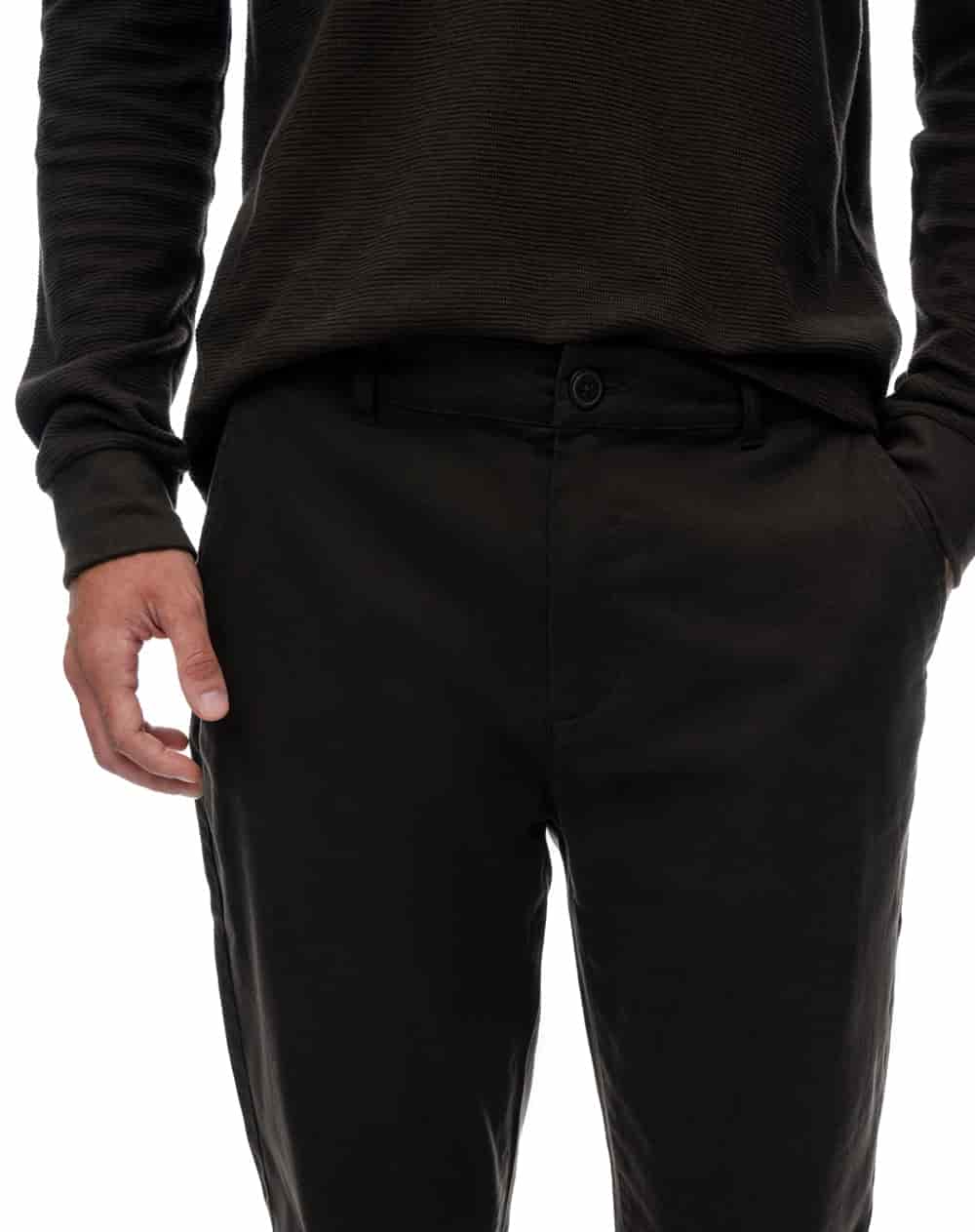 Pantalón slim tiro medio café hombre - miniatura 5