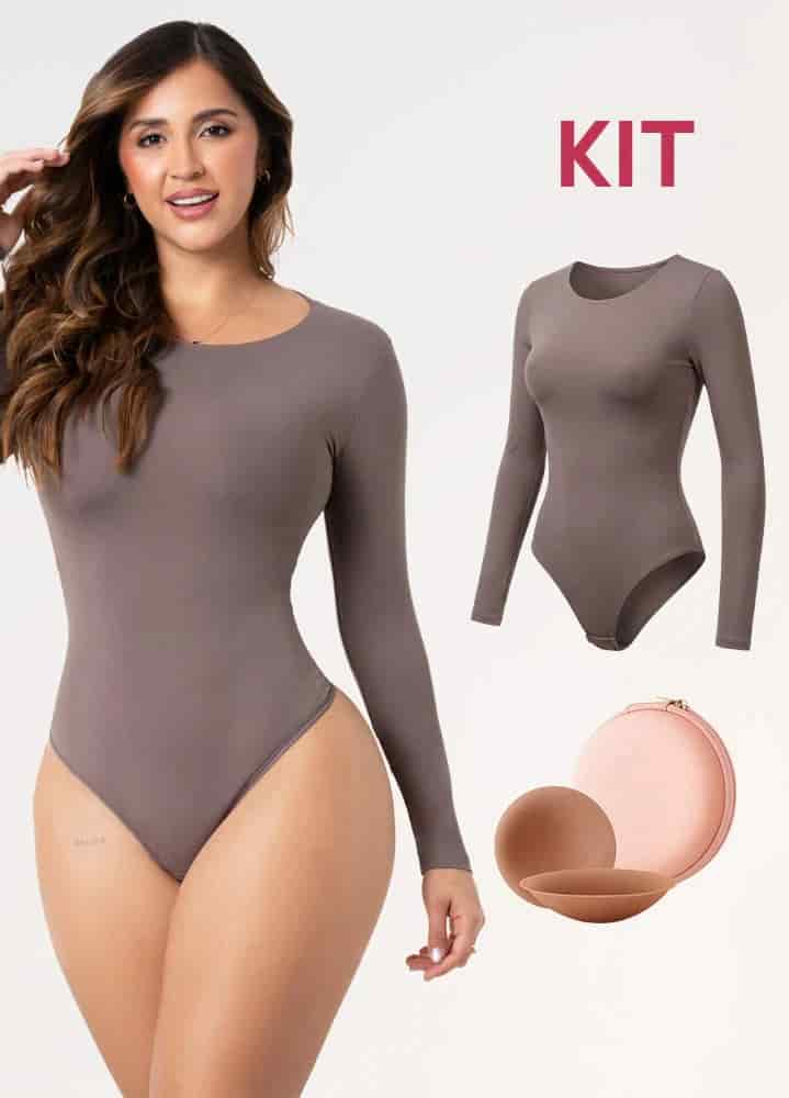 Kit Cero Marcas Salome: Body Manga Larga TD03L5 + Cubre Pezones - miniatura 4