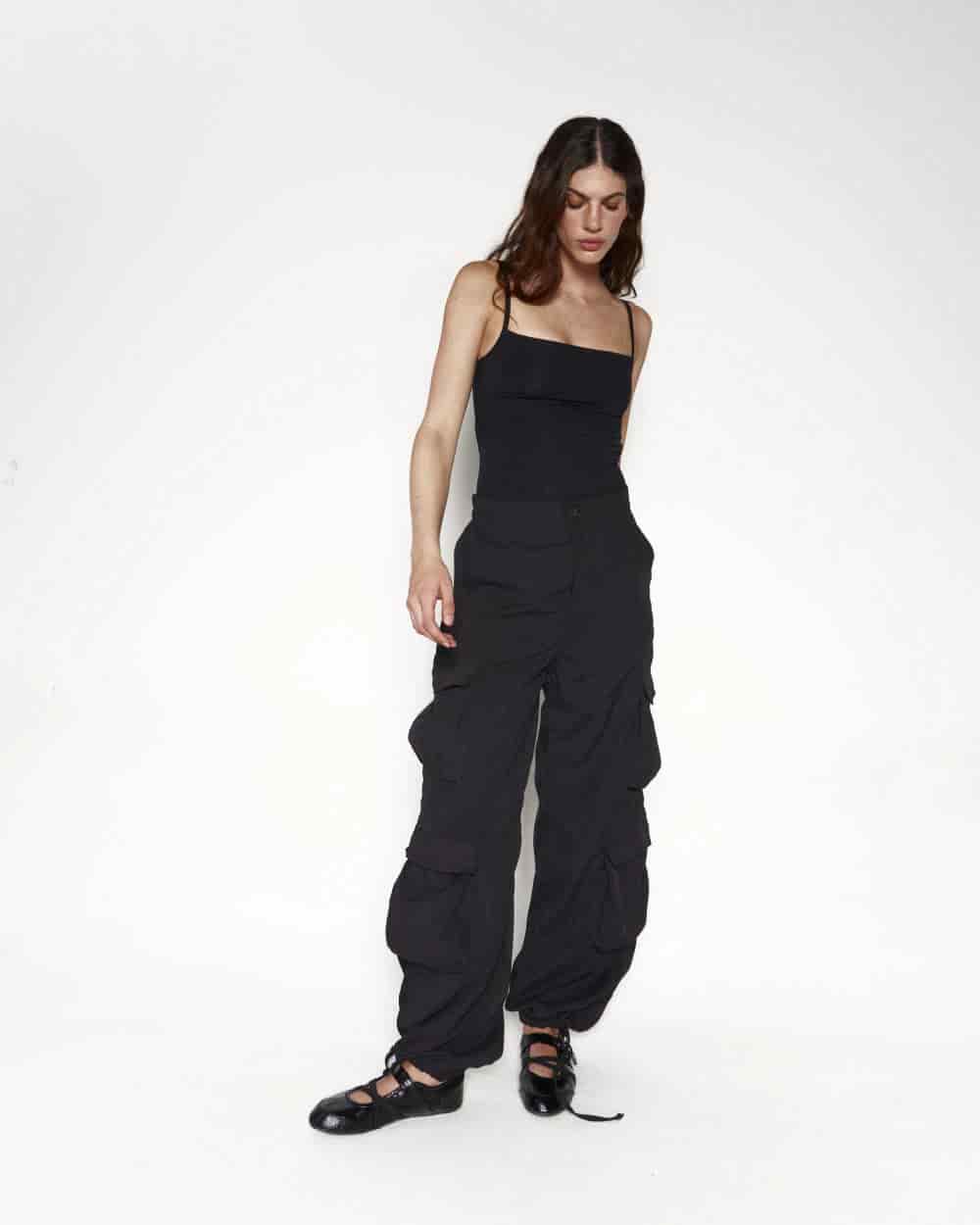 BLACK PARACHUTE PANTS - miniatura 2