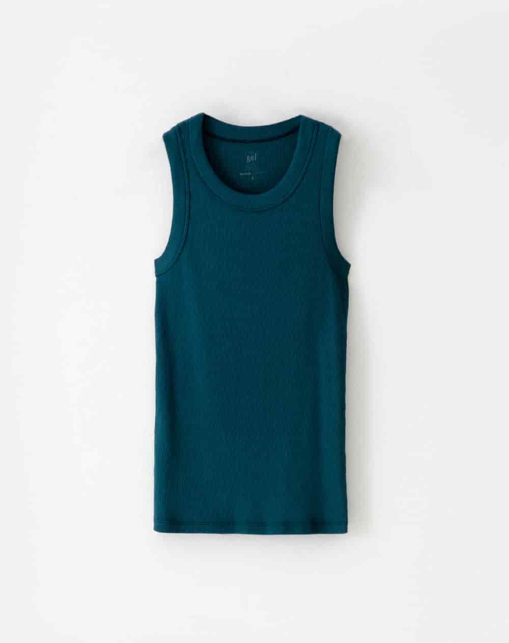 Camiseta esqueleto slim rib algodón verde mujer - miniatura 5