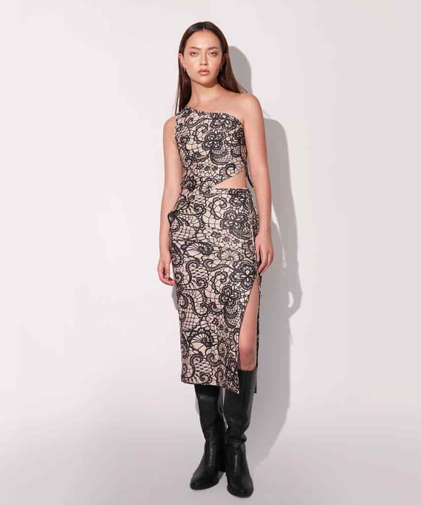 One Shoulder Top In Faux Lace - miniatura 1