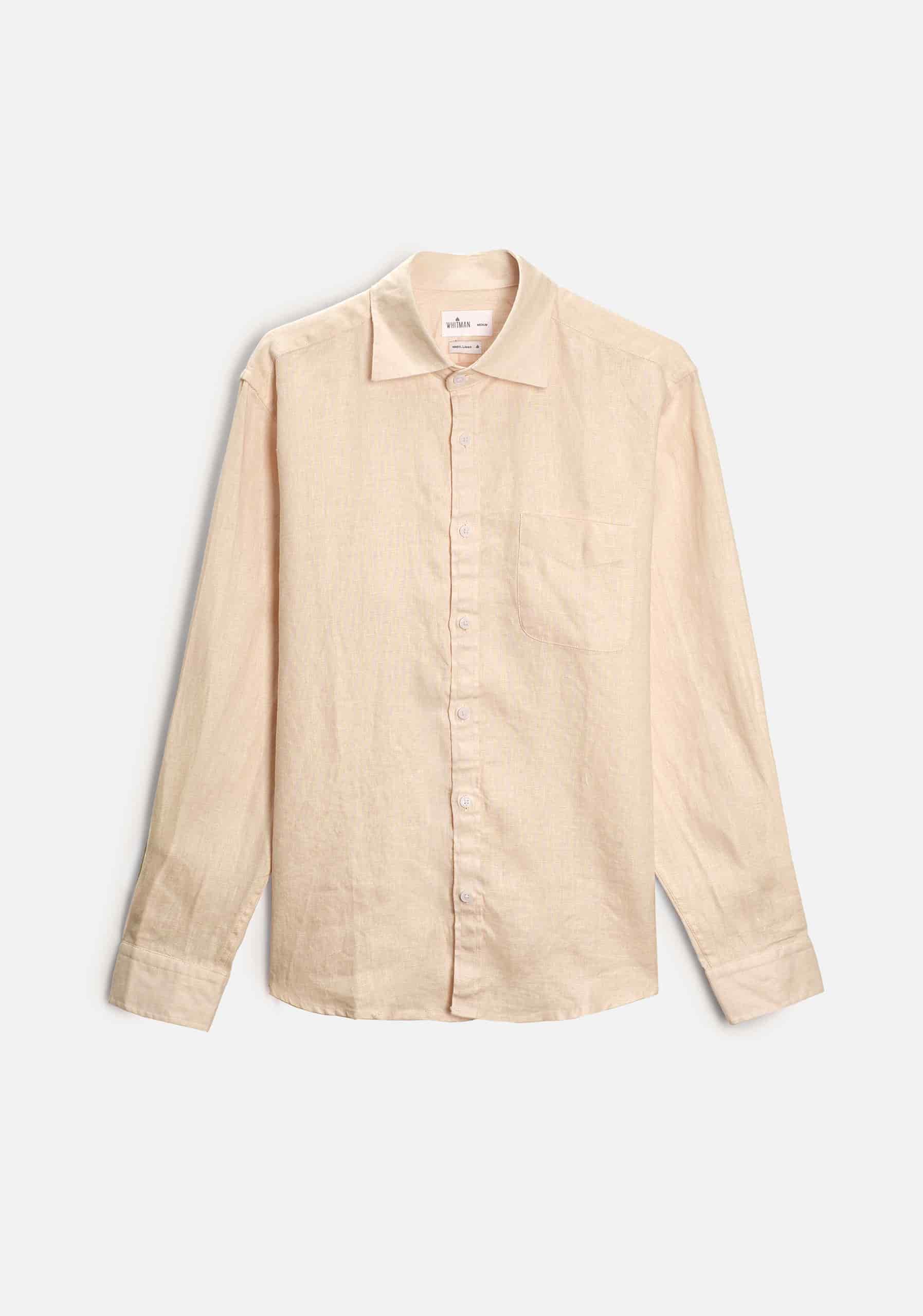 Camisa H CI Lino Unicolor Bols Avena - miniatura 1