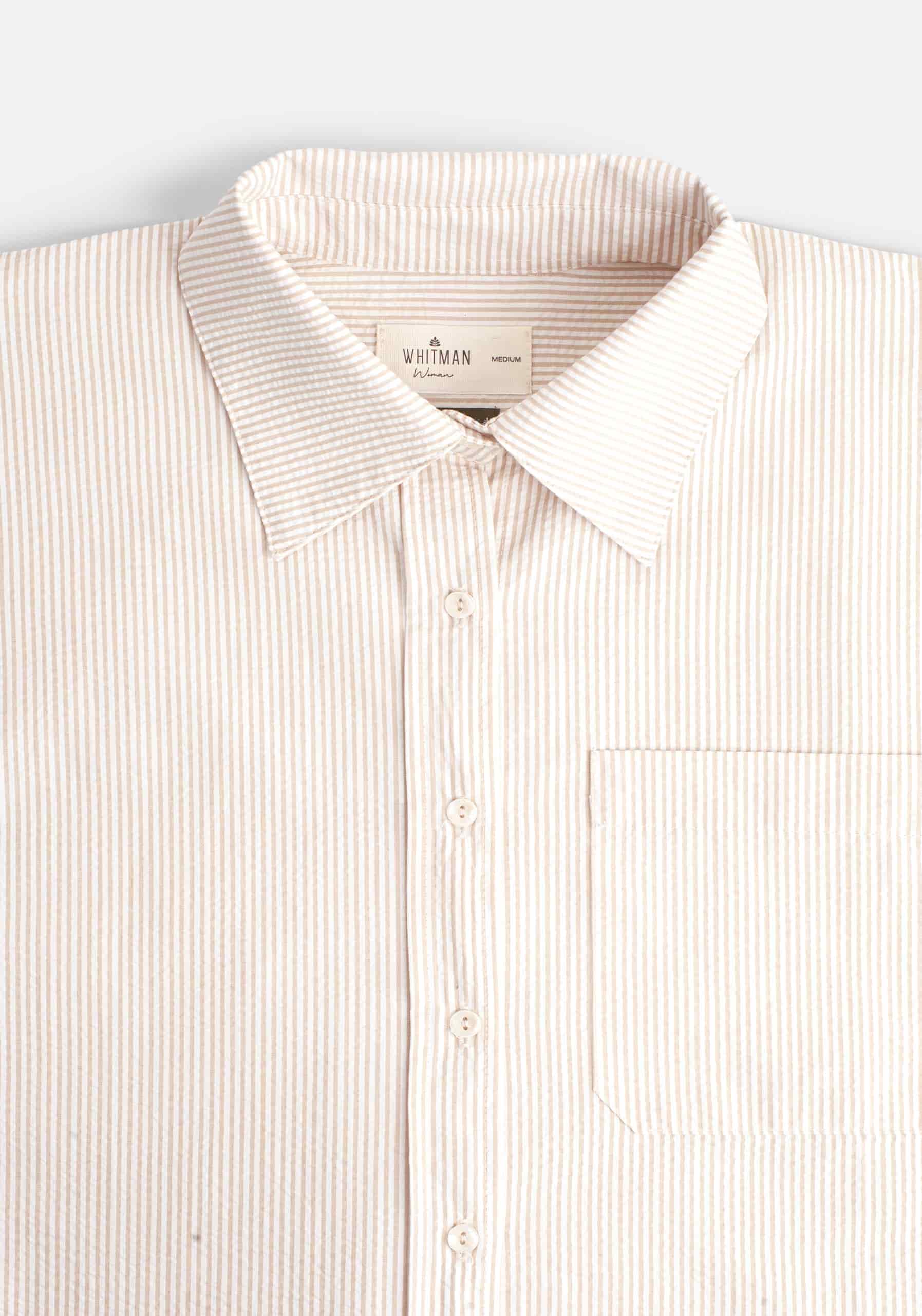 Camisa M Antonella Rayas Marfil - Beige - miniatura 6