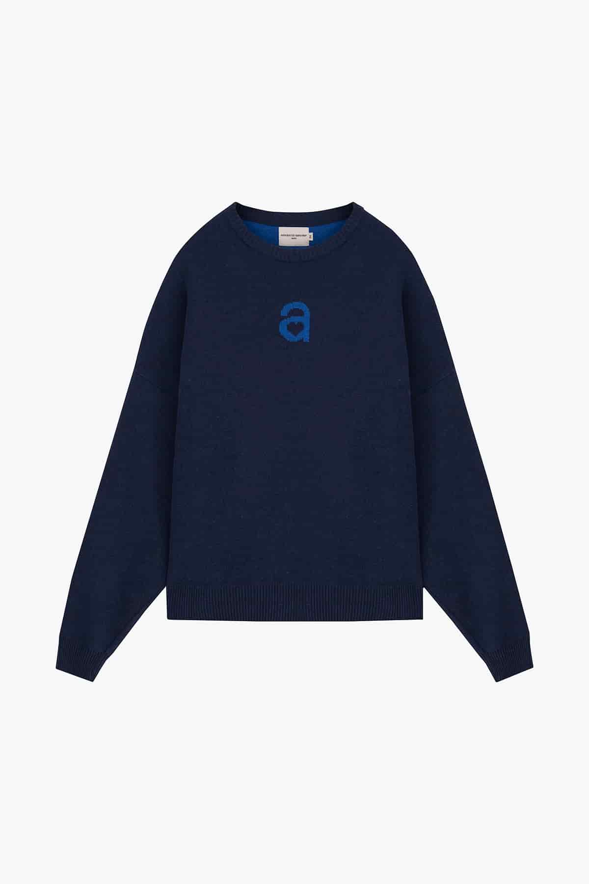 MONOGRAM SWEATER NAVY BLUE - miniatura 1