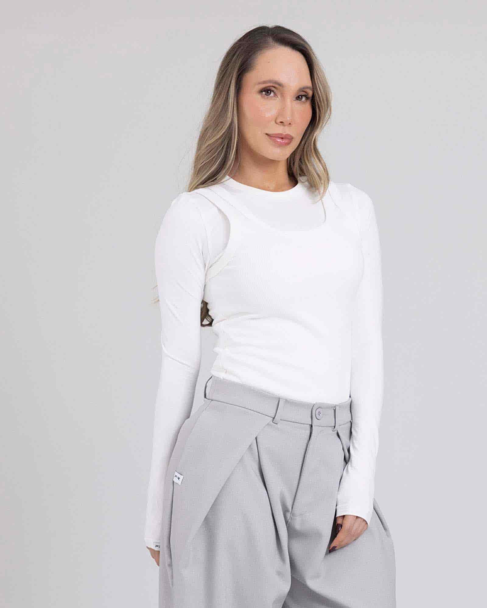 Blusa manga larga dual essence marfil flexi FIBER - miniatura 2
