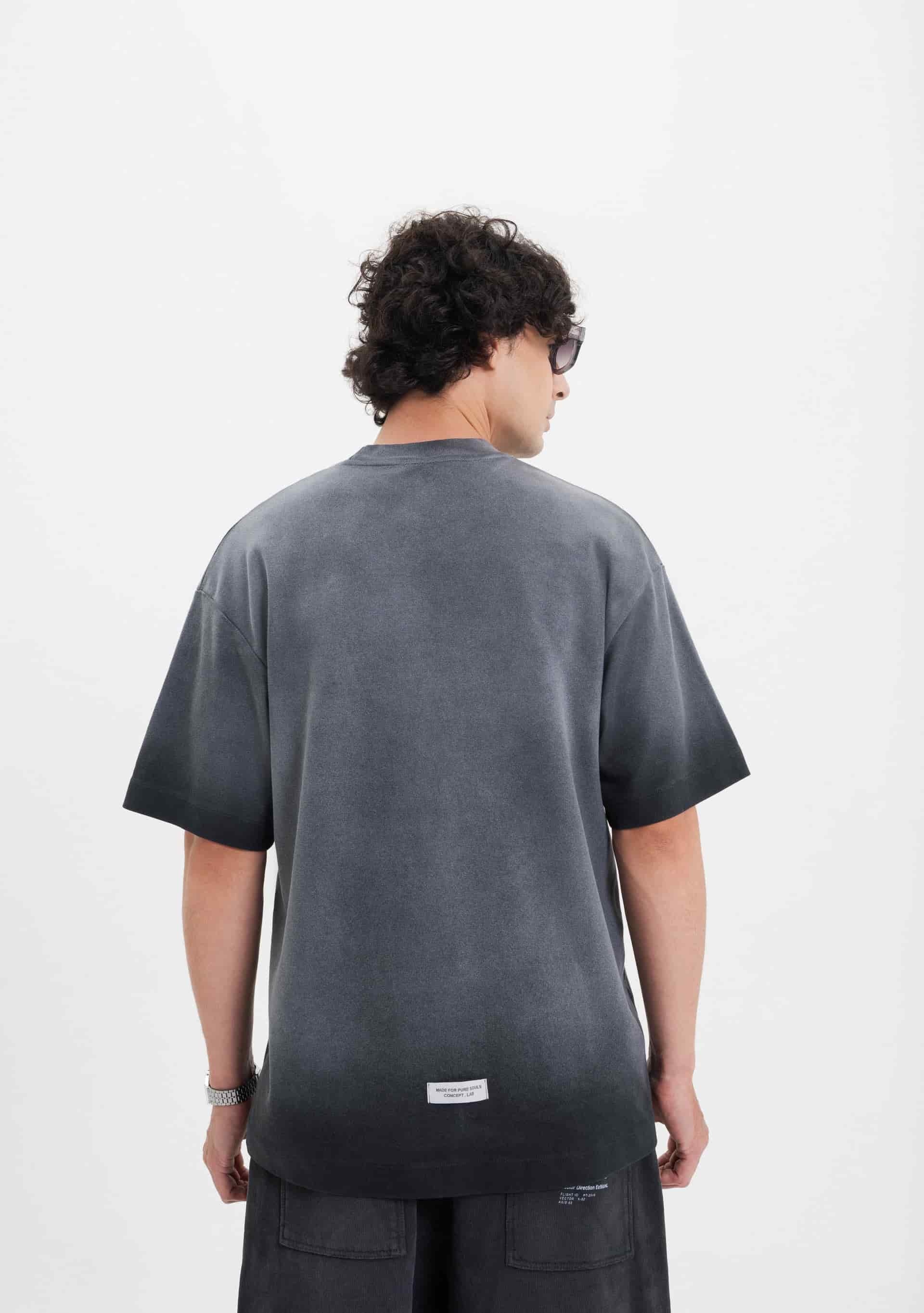 Across The Lines Washed Black Key T-Shirt - miniatura 3