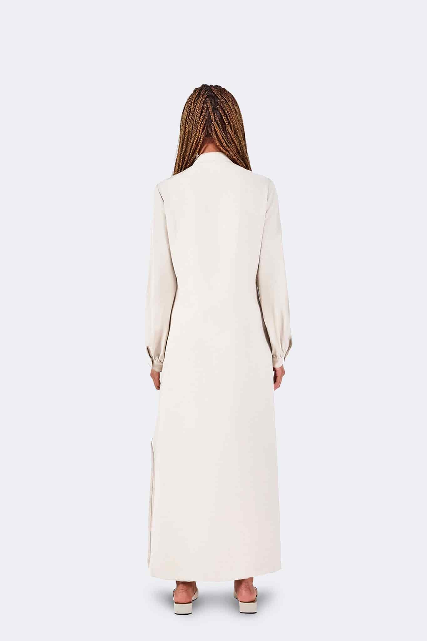 Vestido Zigze Anudado - Marfil - miniatura 4