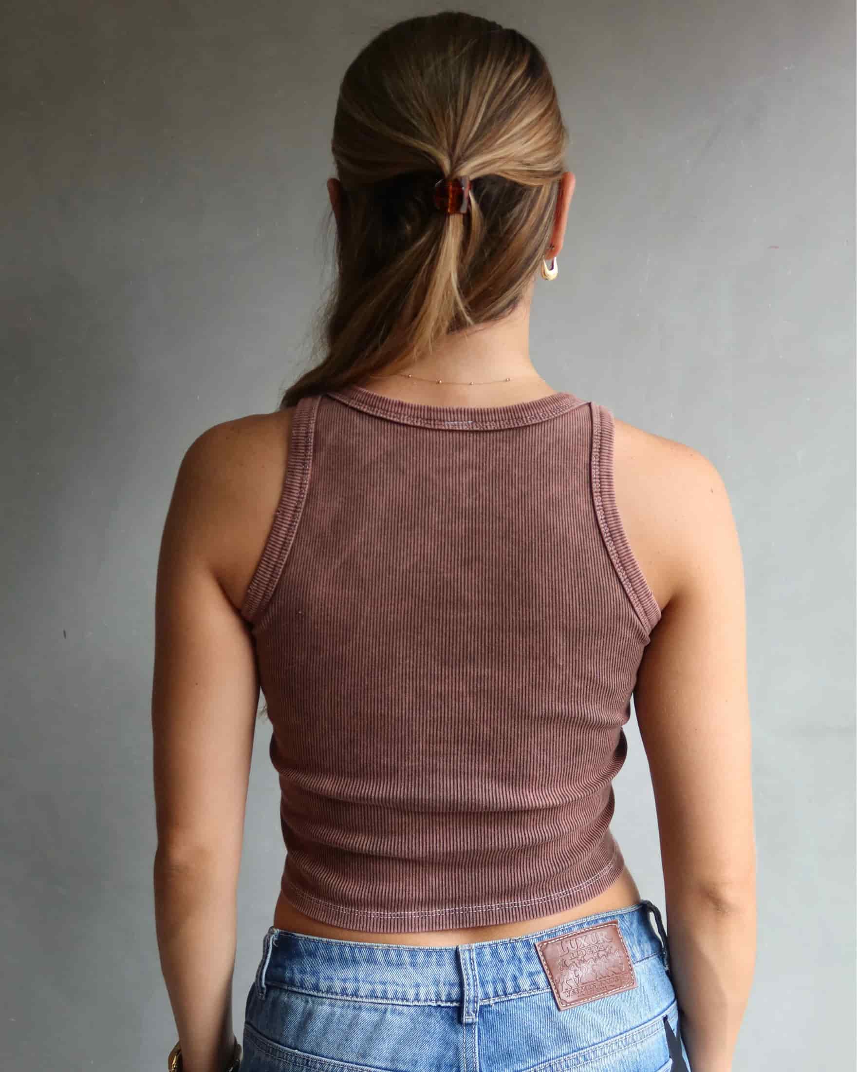 TANK TOP WASHED CAFÉ - miniatura 4