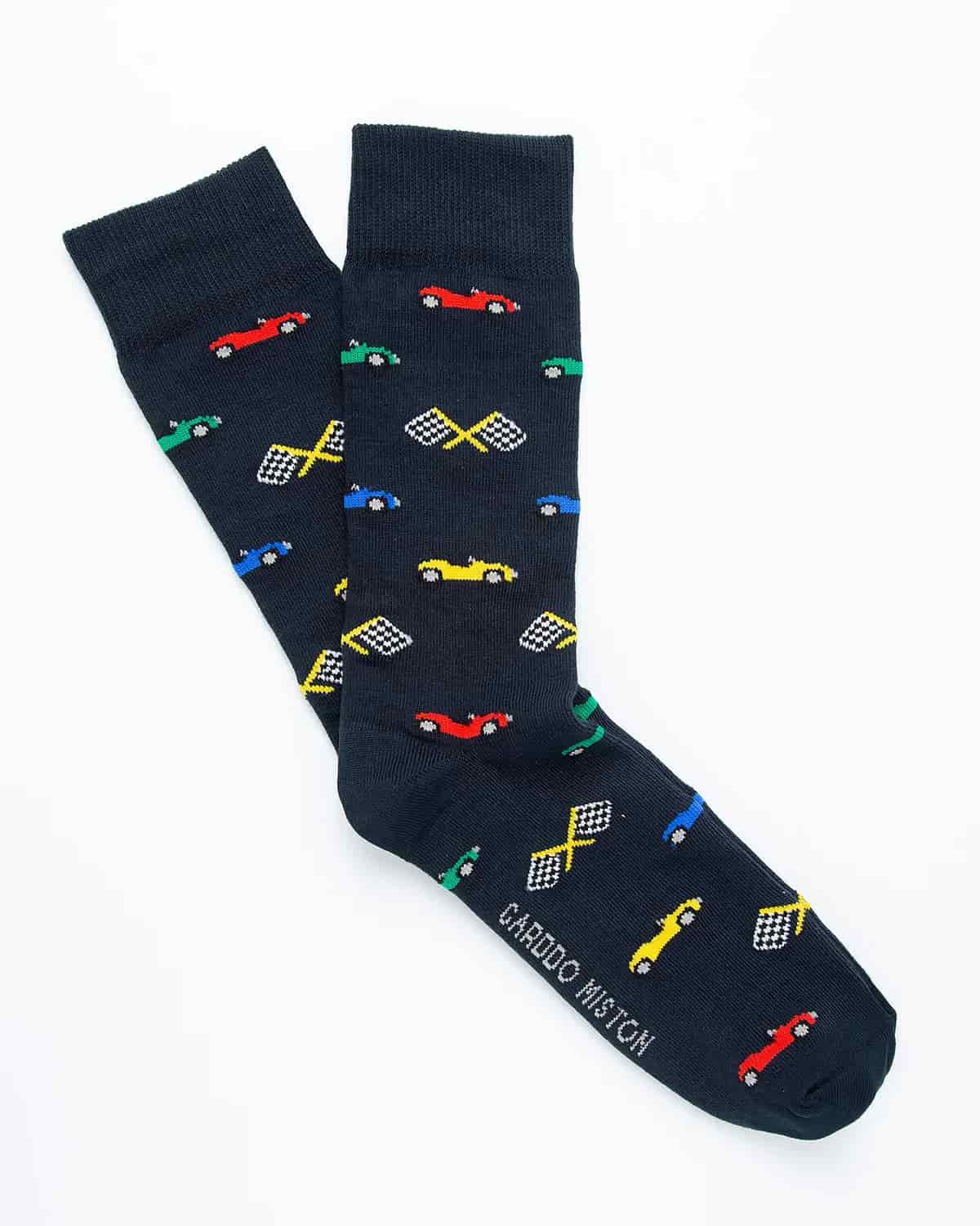Medias Algodón Estampado Carros Formula 1 - Fondo Azul - miniatura 3