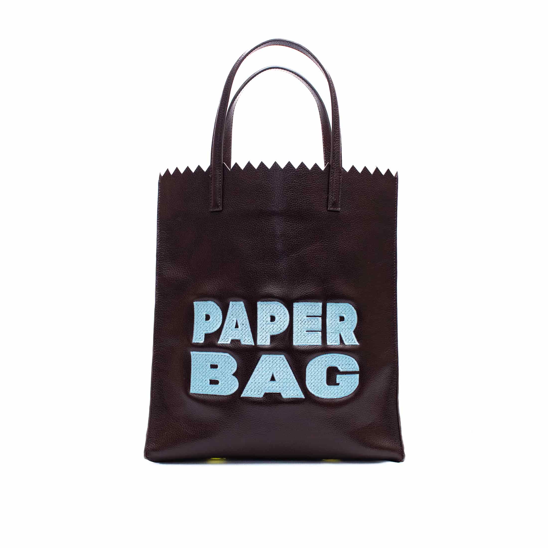 PAPER BAG chocolate x sky blue - miniatura 1