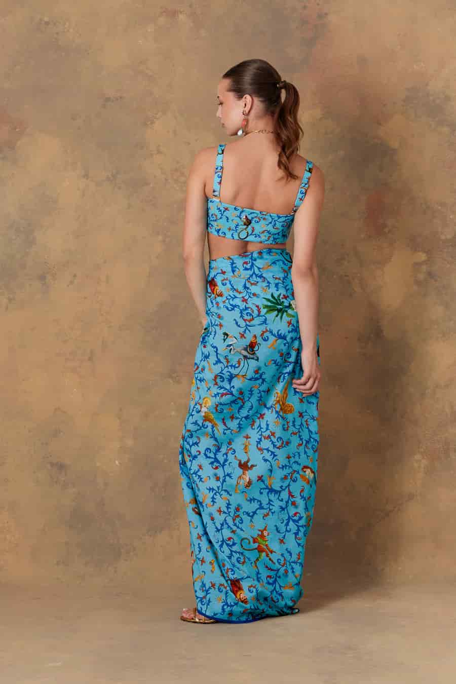 Women's pareo cotton delphos turquoise - miniatura 5