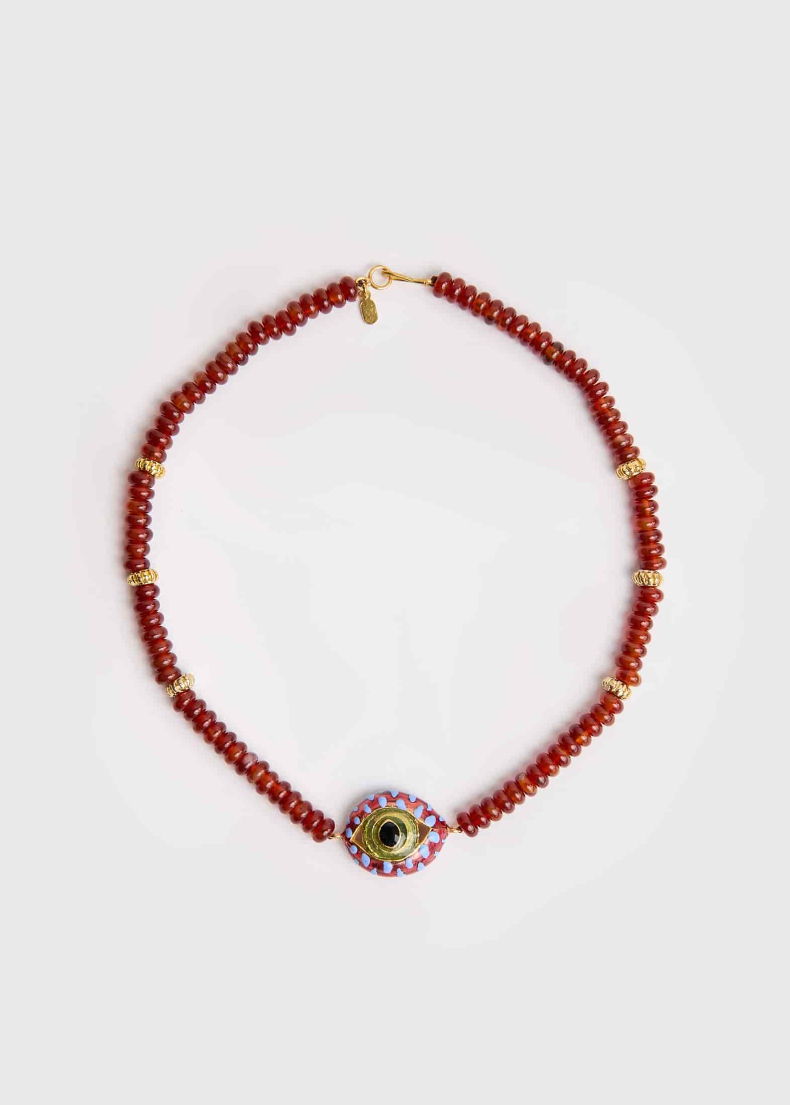 CAT DROP MIDI TERRACOTTA NECKLACE - miniatura 2