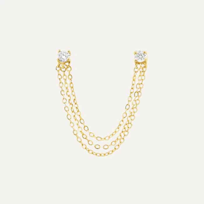 Arete conector basic tres cadenas - miniatura 1
