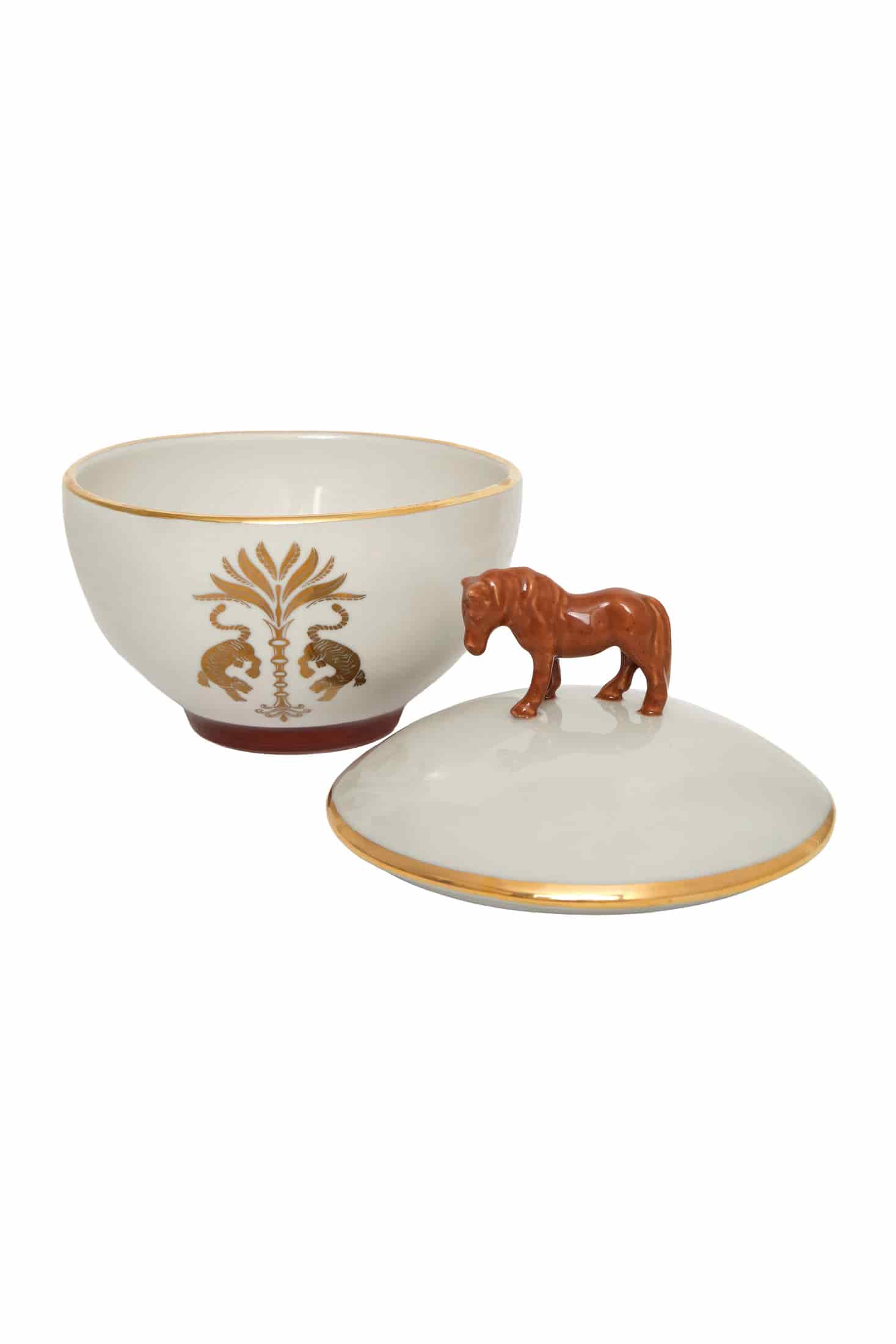 Horse Bowl / Chocolate & Gold - miniatura 2