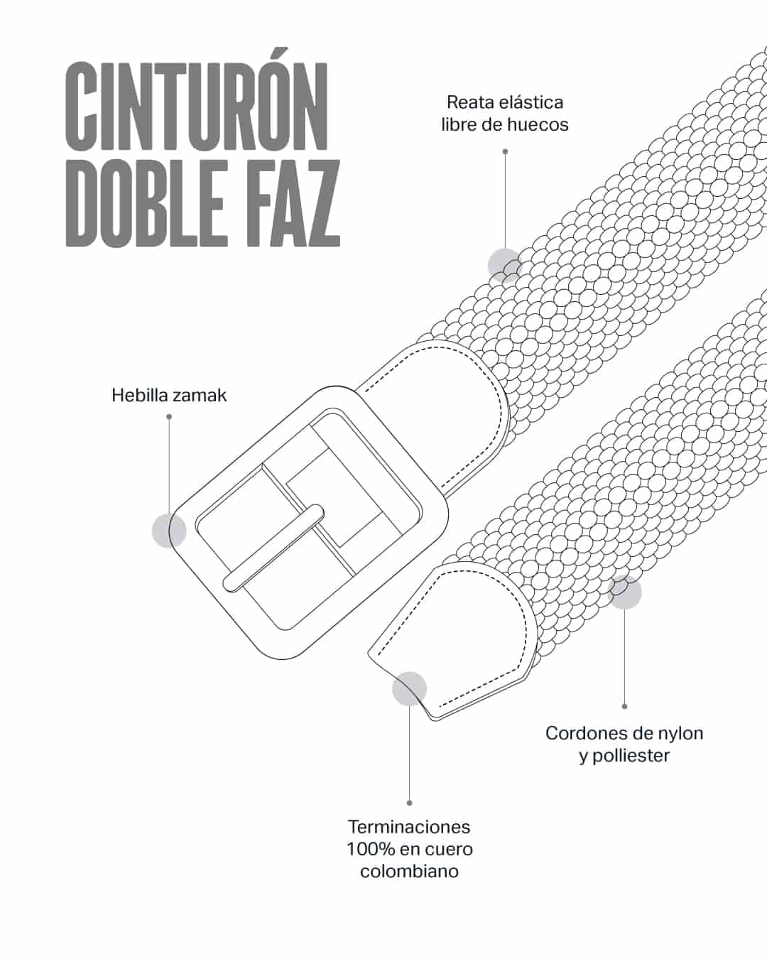 Cinturón Doblefaz Siena 180 - Talla S - miniatura 4