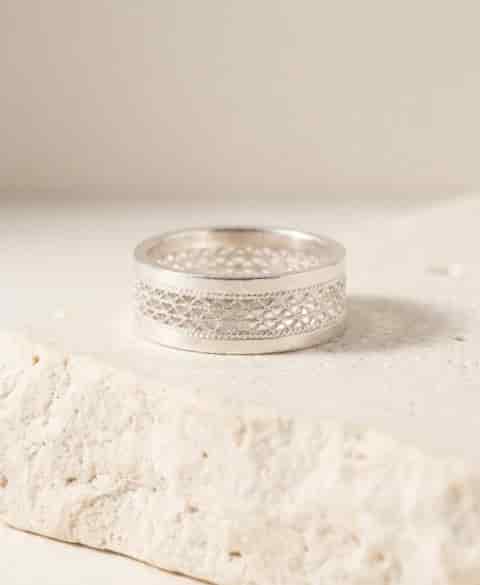 Anillo Sombrero Vueltiao en Plata Filigrana - miniatura 2