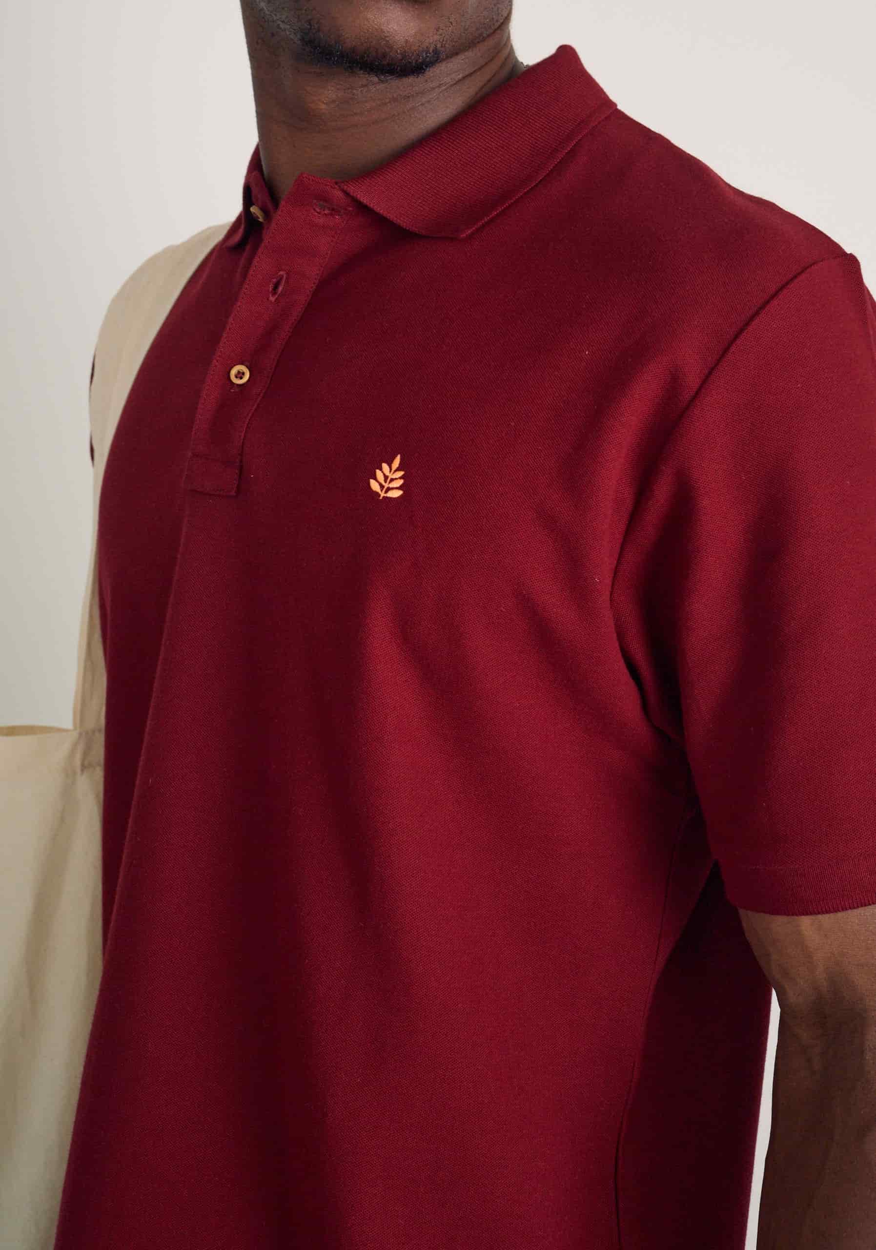 Camiseta Polo H Unicolor L-Nar Vino - miniatura 5