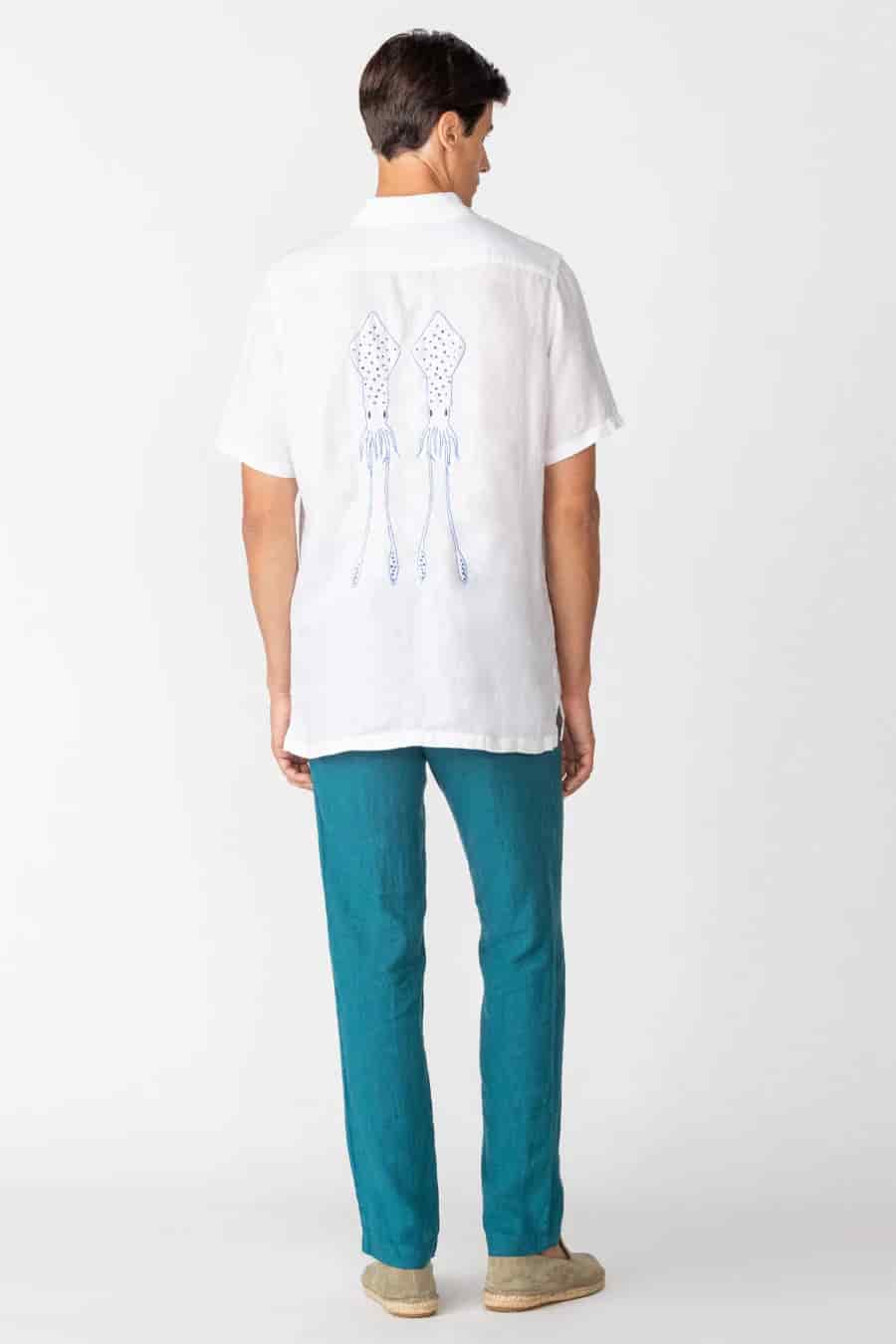 Men's linen shirt white epiro - miniatura 11