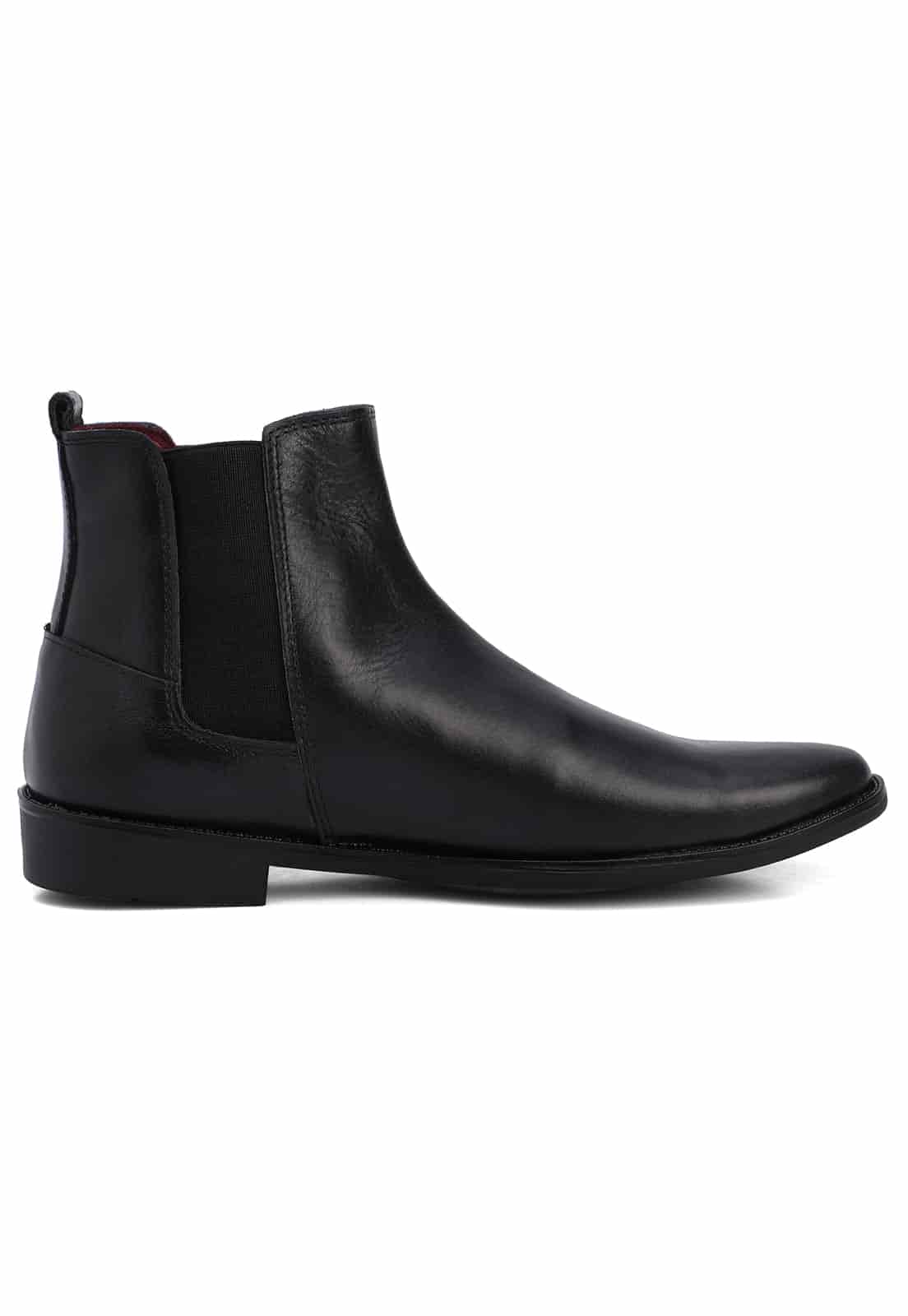 Botines chelsea negros en cuero - miniatura 3
